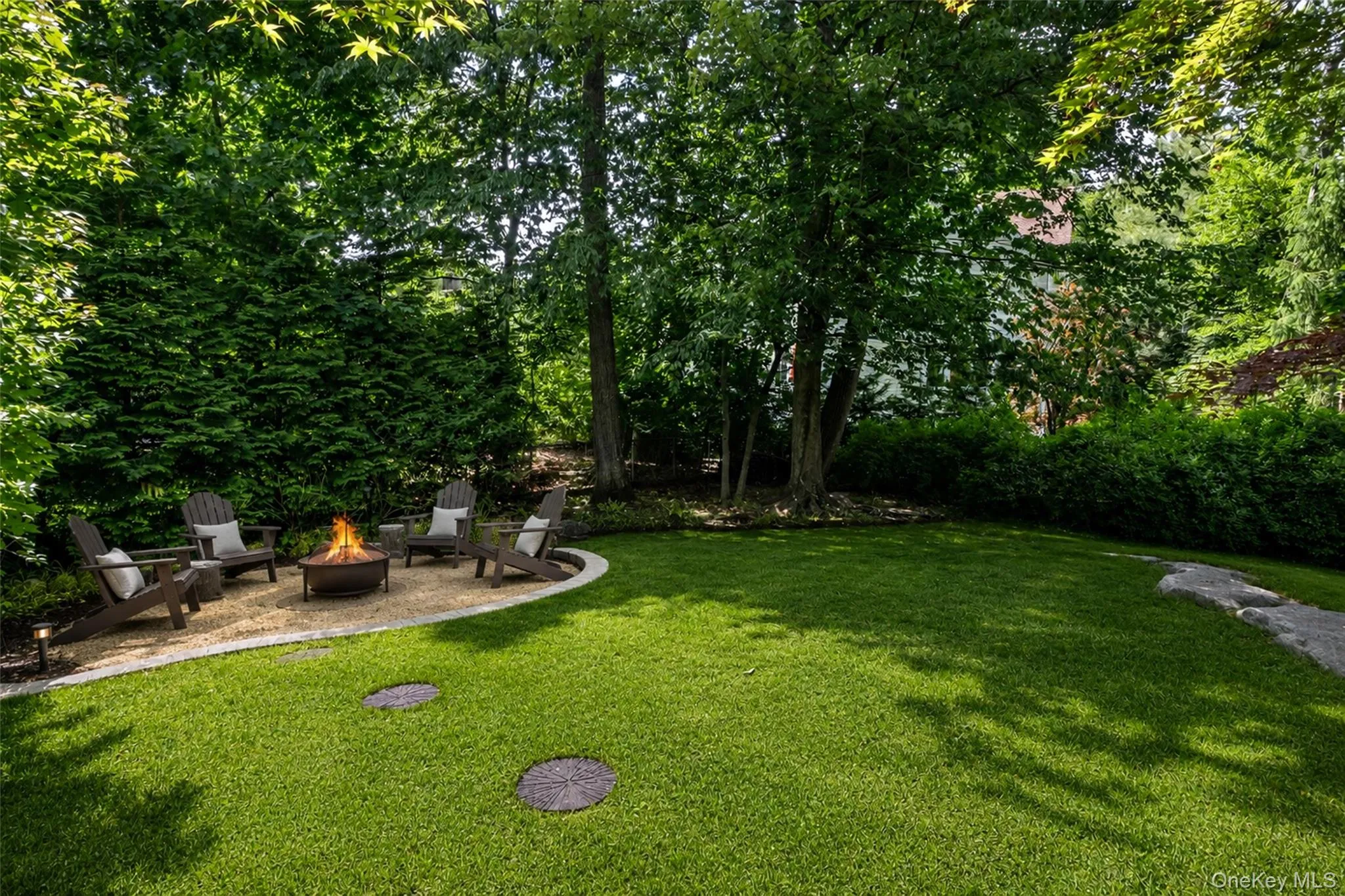 virtually staged furniture for backyard corner firepit area virtually staged furniture for backyard corner firepit area