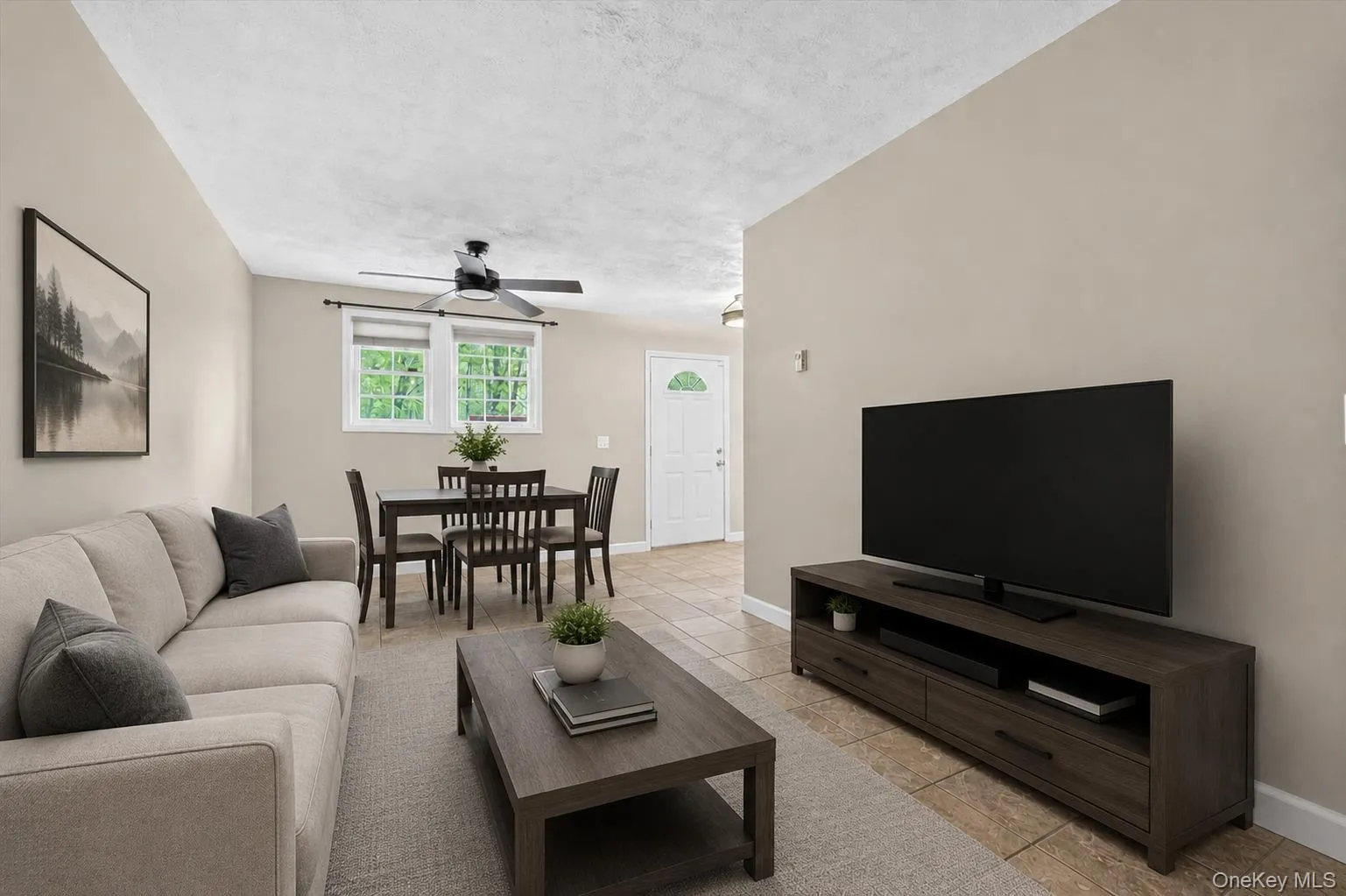 Living room virtually decluttered and virtually staged with furniture for presentation purposes Living room virtually decluttered and virtually staged with furniture for presentation purposes