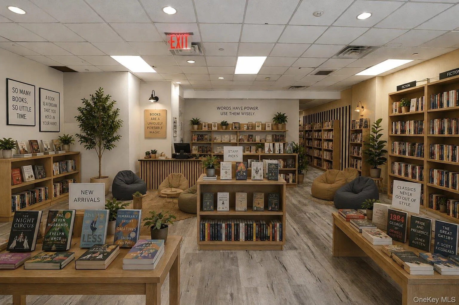 Virtually staged bookstore Virtually staged bookstore