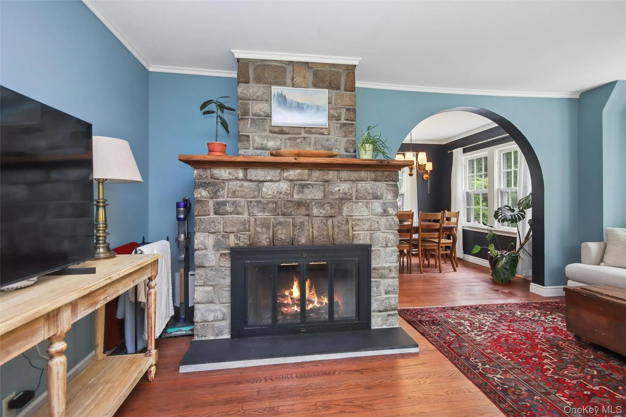 Stone wood burning fireplace Stone wood burning fireplace