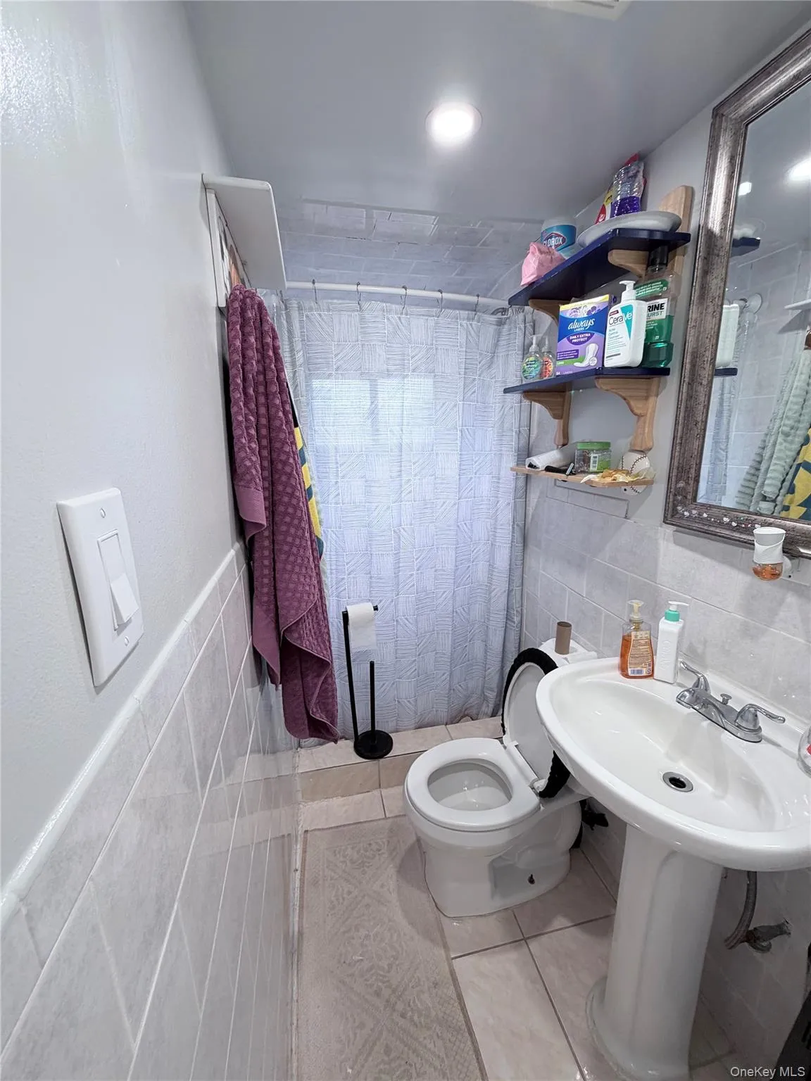 2nd. Floor bathroom featuring a pedestal sink, white toilet, and recessed lighting 2nd. Floor bathroom featuring a pedestal sink, white toilet, and recessed lighting