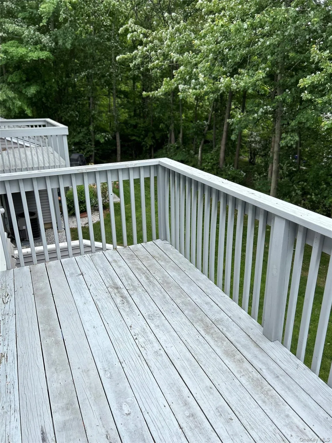 Large private deck which is being repainted Large private deck which is being repainted