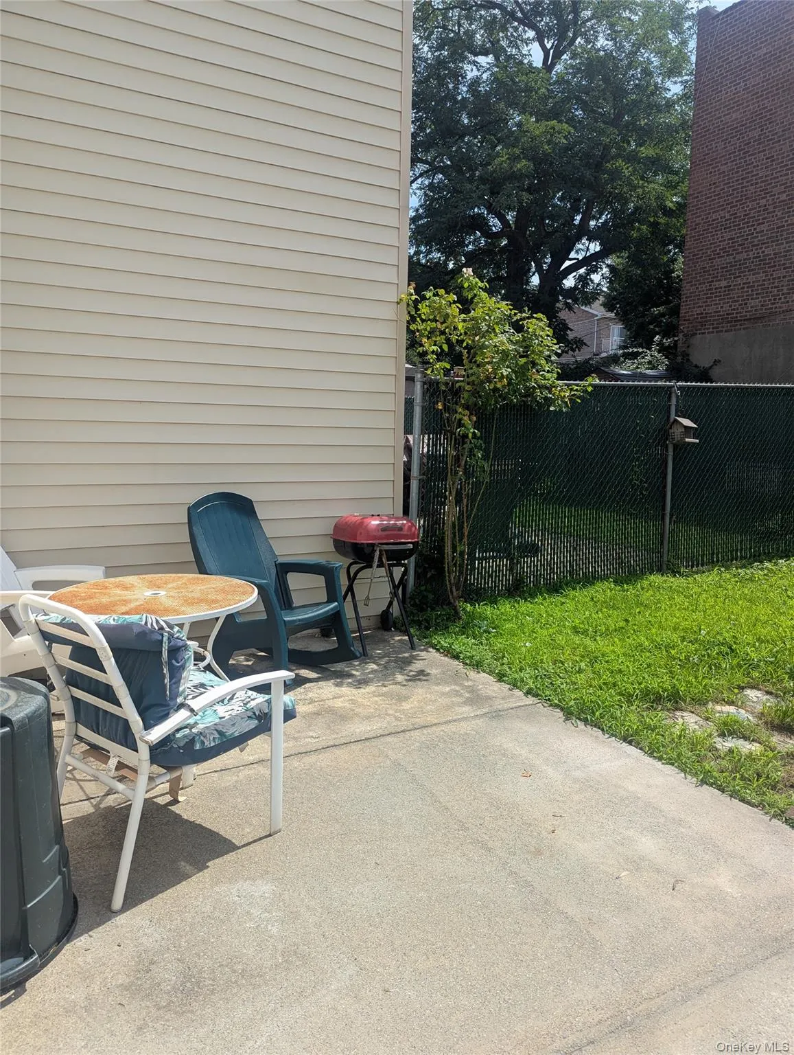 Fenced in yard Fenced in yard