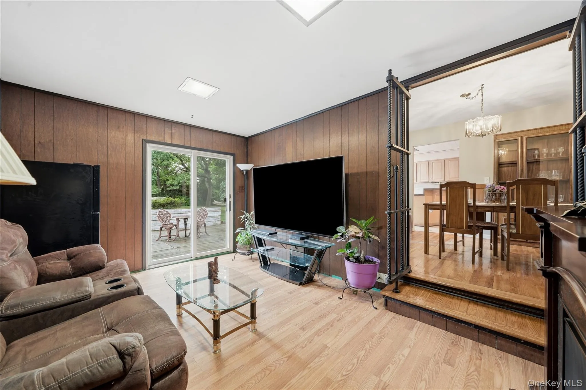 Sunken Den with Sliding Door to Deck Sunken Den with Sliding Door to Deck