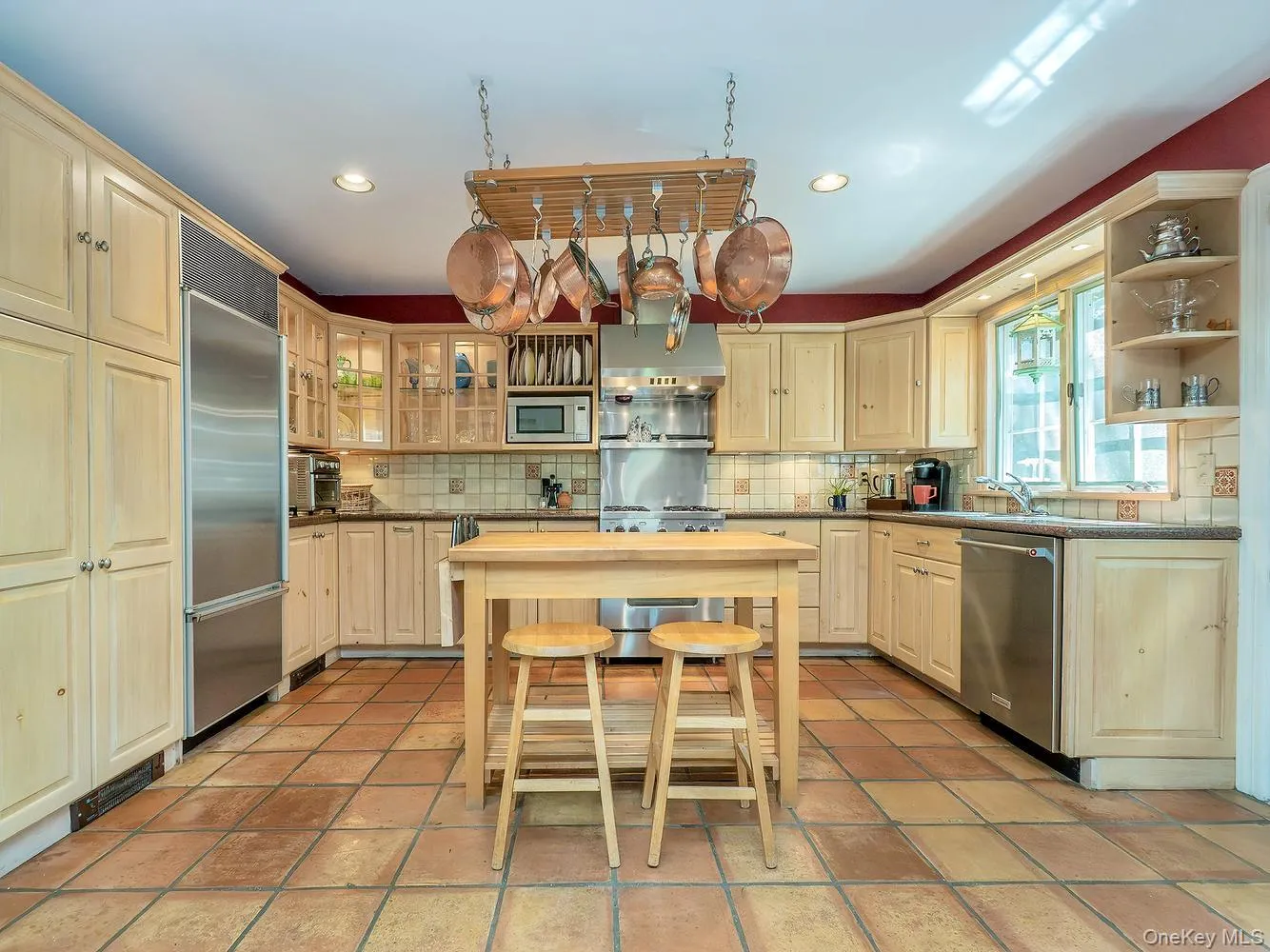 Rustic Terracotta Floors, Window Above Sink Rustic Terracotta Floors, Window Above Sink
