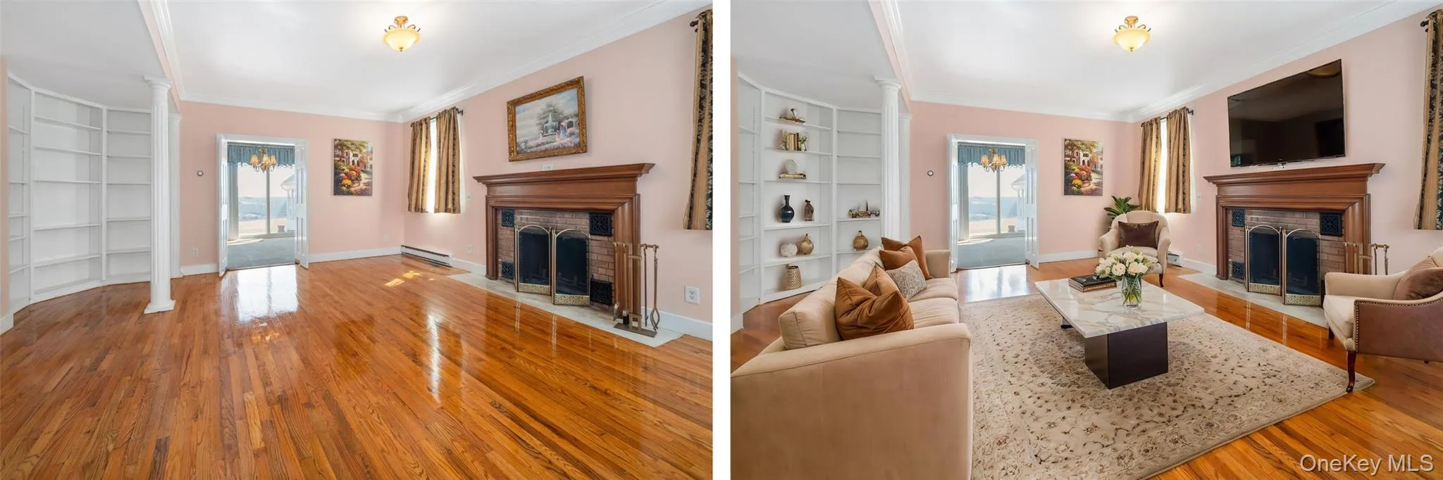 The photo on the right has been digitally staged. The photo on the right has been digitally staged.