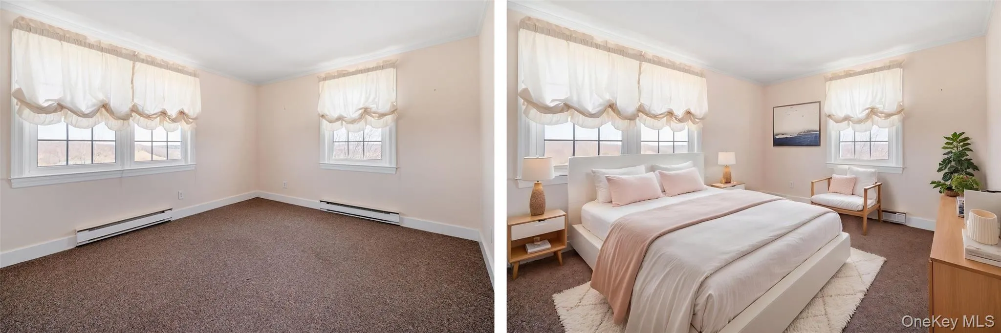1st Suite - The photo on the right has been digitally staged. 1st Suite - The photo on the right has been digitally staged.