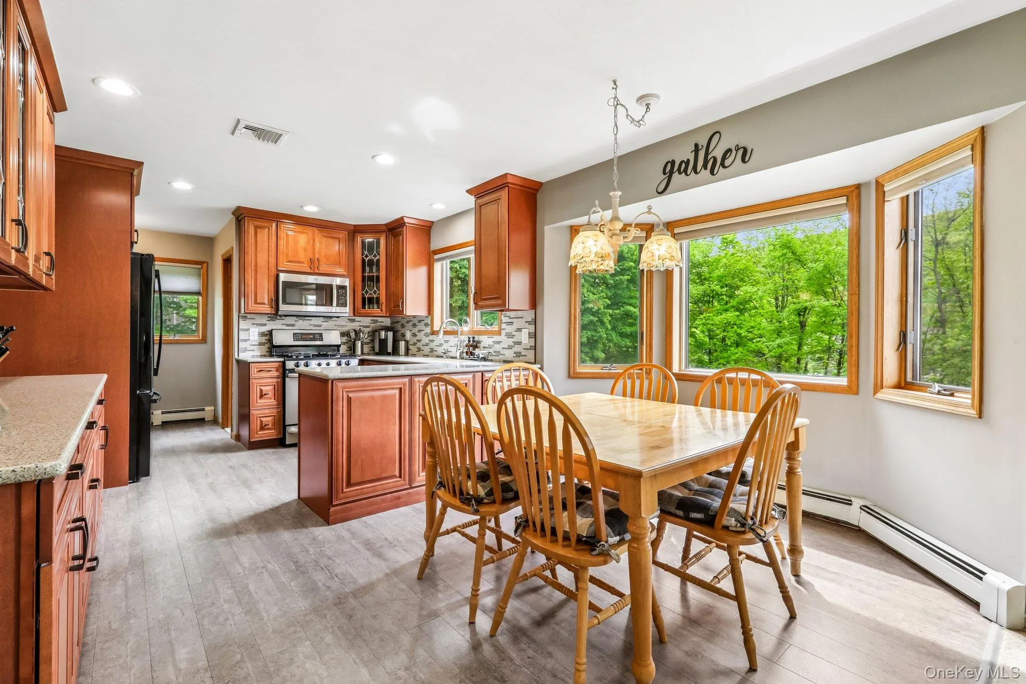 Kitchen has large dining area. Kitchen has large dining area.