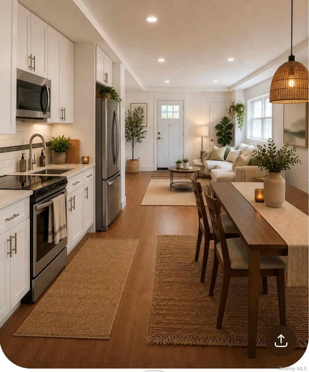 1st floor dining kitchen & living room combo , Virtual Staged 1st floor dining kitchen & living room combo , Virtual Staged