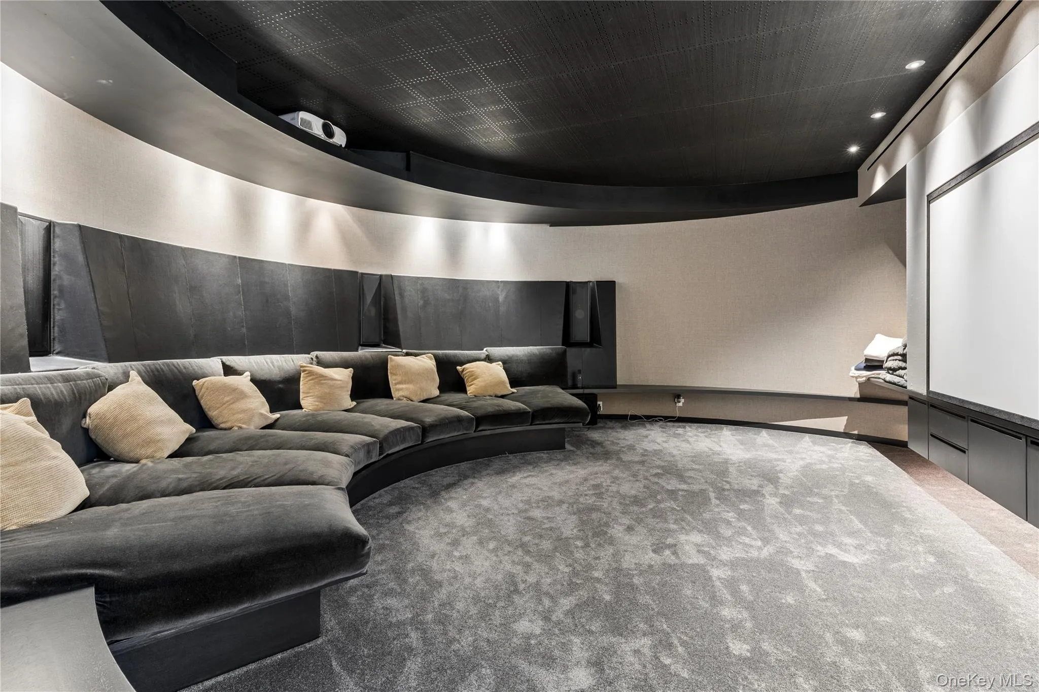 Circular Theater with Custom Lounge Seating Circular Theater with Custom Lounge Seating