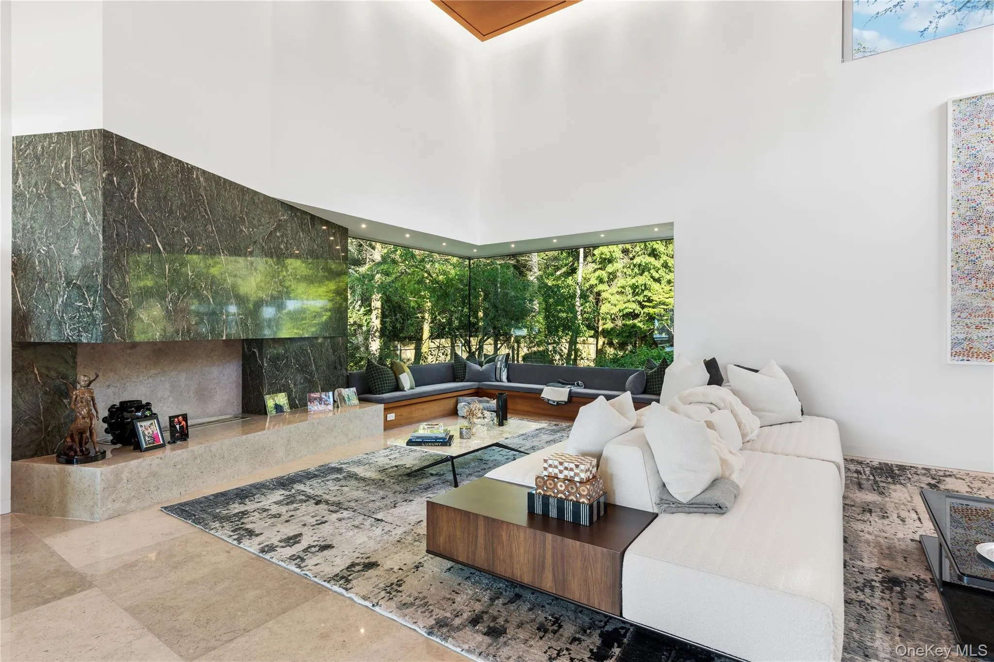 Formal Living Room with Fireplace and Custom Window Seat Formal Living Room with Fireplace and Custom Window Seat