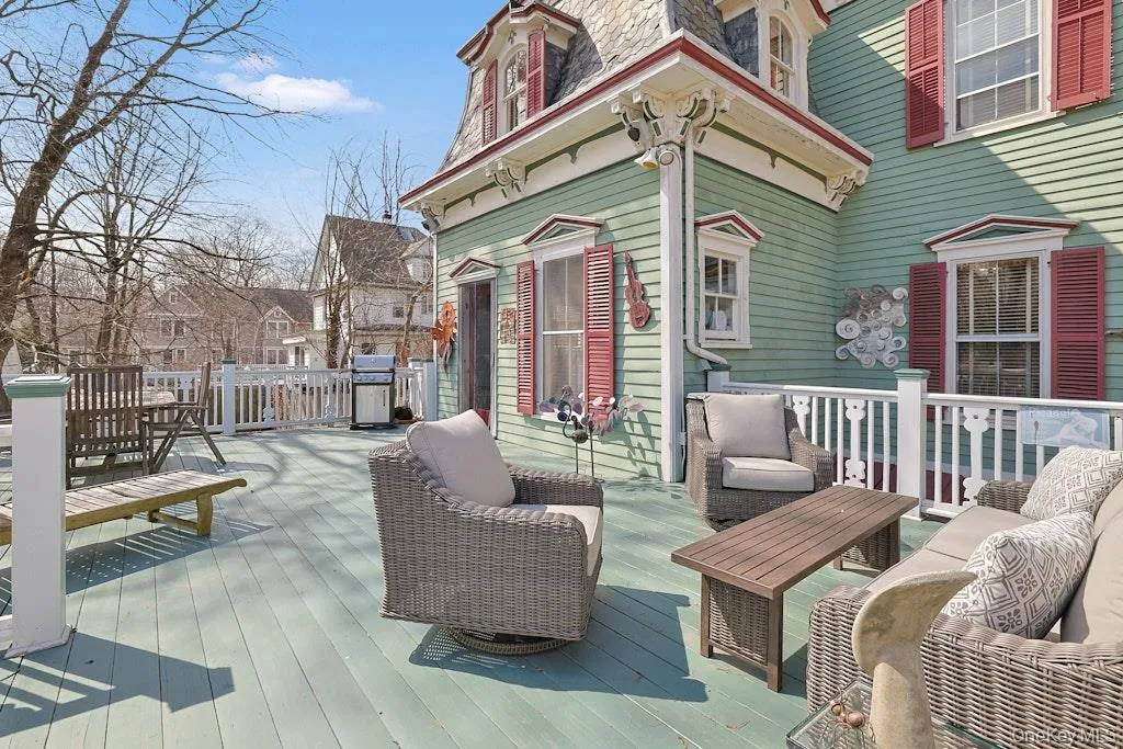 Right off of the kitchen with easy access for barbequing Right off of the kitchen with easy access for barbequing