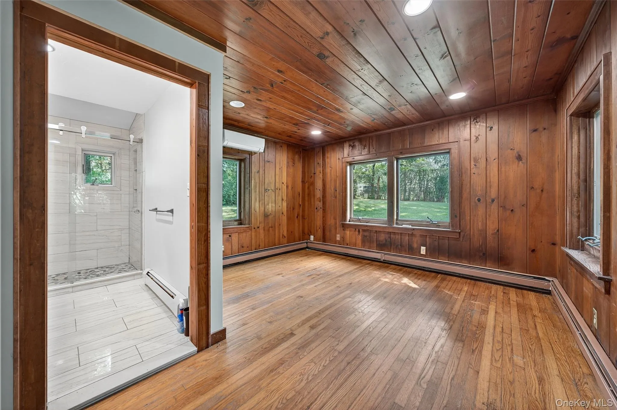 Bedroom, office ore den. Wood flooring, walls and ceiling with recessed lighting, Bedroom, office ore den. Wood flooring, walls and ceiling with recessed lighting,