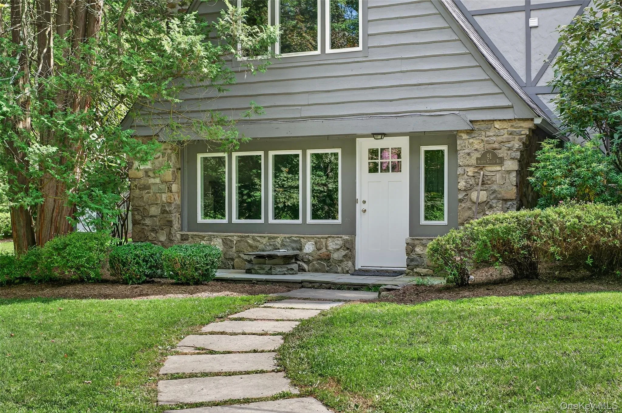 Concrete pavers leading to entry Concrete pavers leading to entry