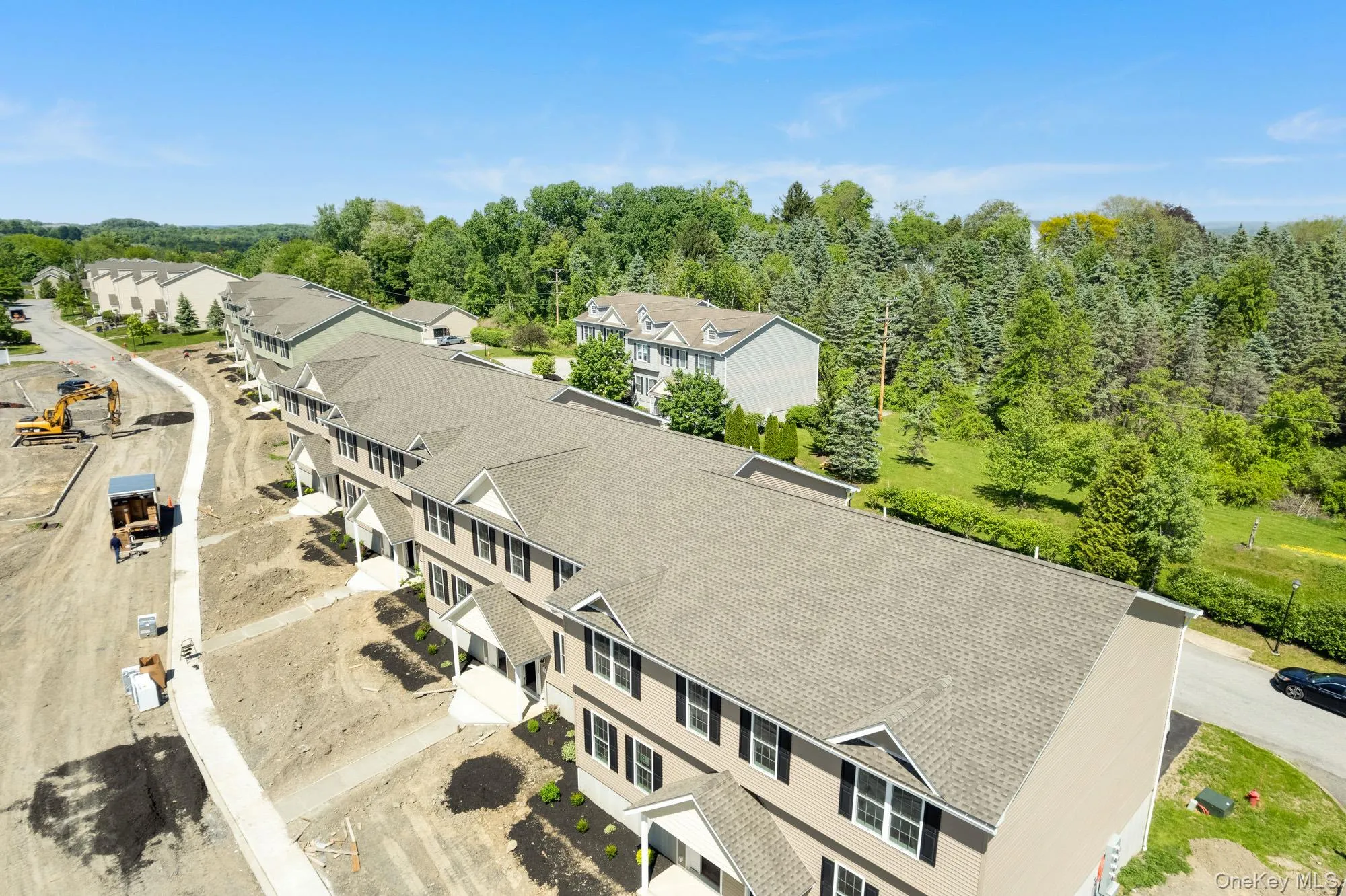 Aerial perspective of suburban area Aerial perspective of suburban area