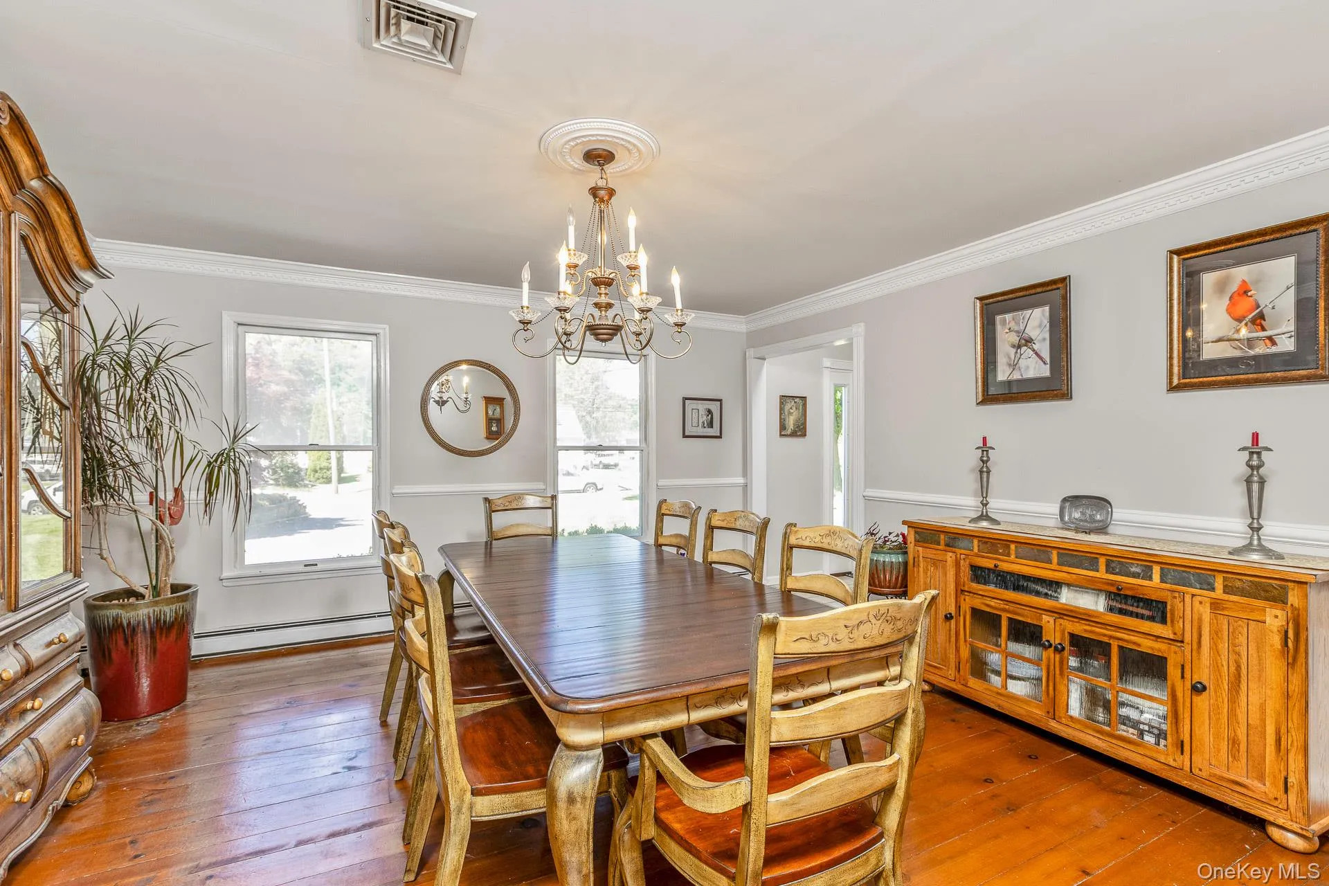 Wide Plank Wood Flooring- Crown & Chair Rail Molding Wide Plank Wood Flooring- Crown & Chair Rail Molding