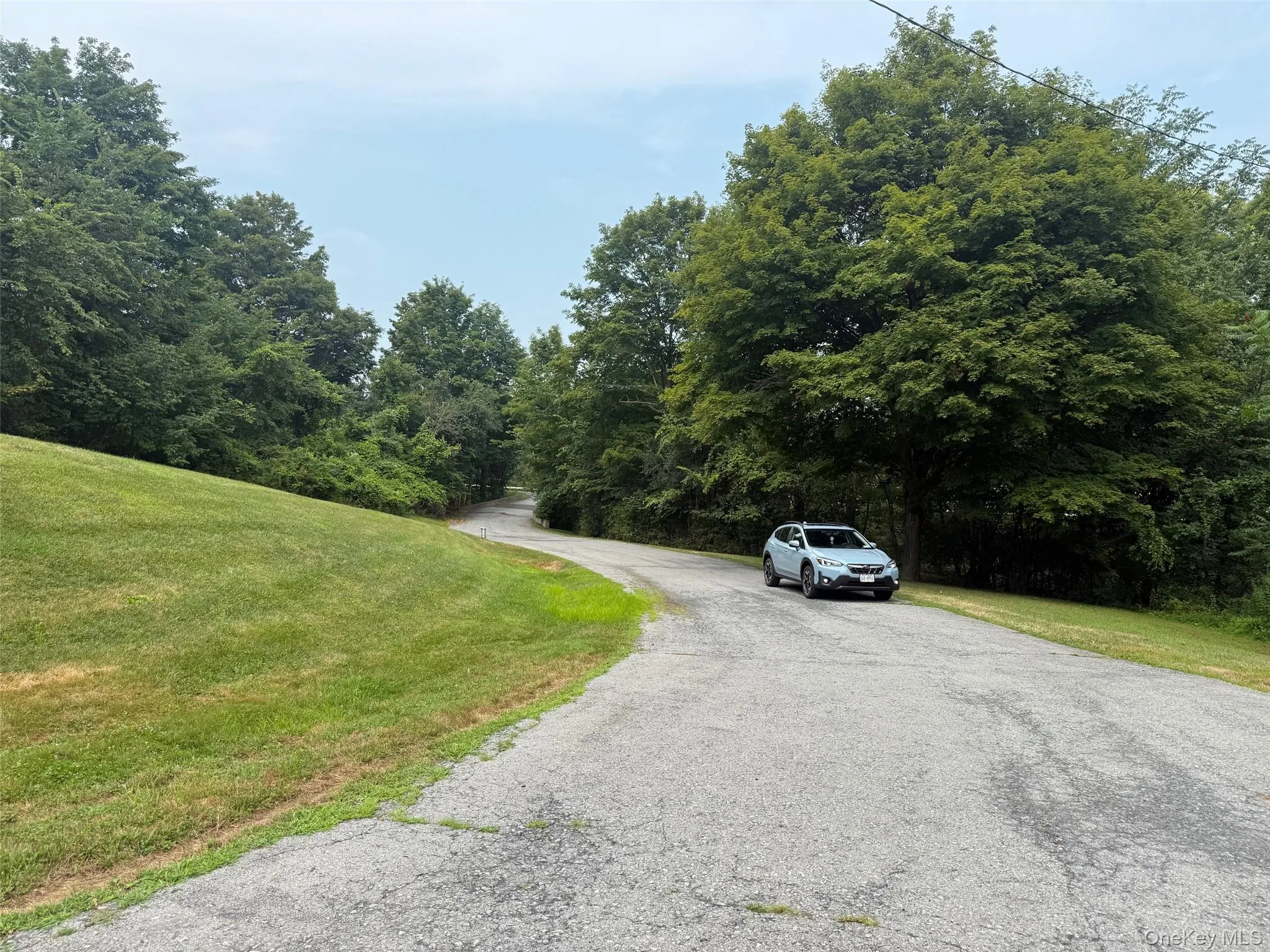View of asphalt driveway leading to the complex with a view of trees View of asphalt driveway leading to the complex with a view of trees
