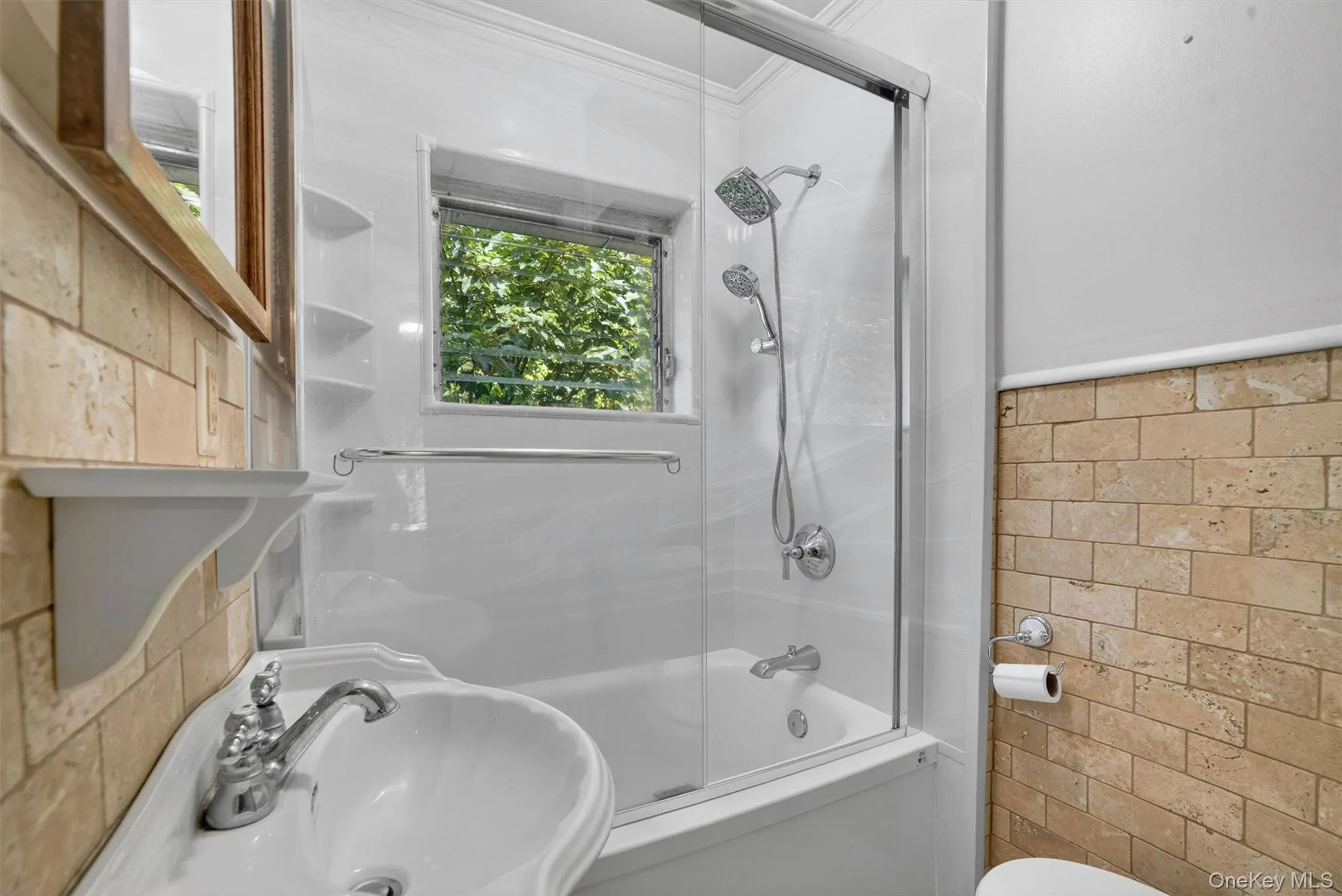 Renovated full bath, second floor. Renovated full bath, second floor.