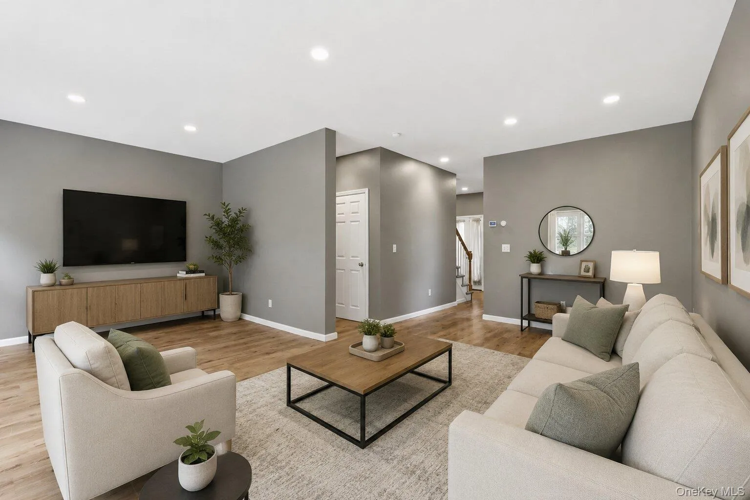 Virtually staged living room Virtually staged living room