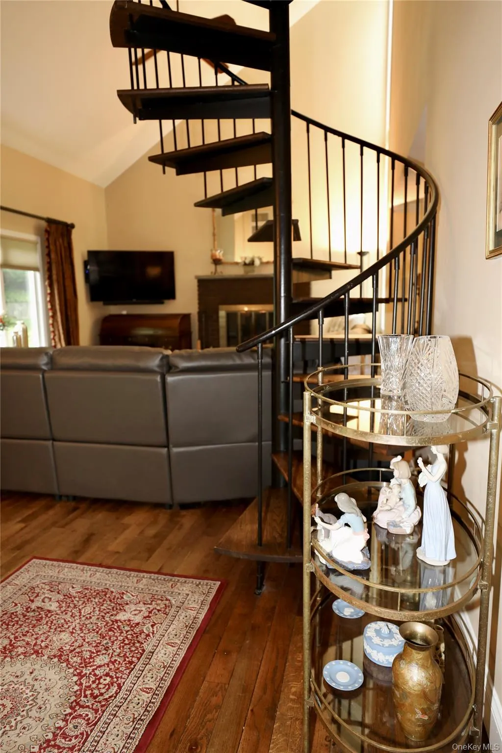 Spiral stairs to primary bedroom suite loft Spiral stairs to primary bedroom suite loft