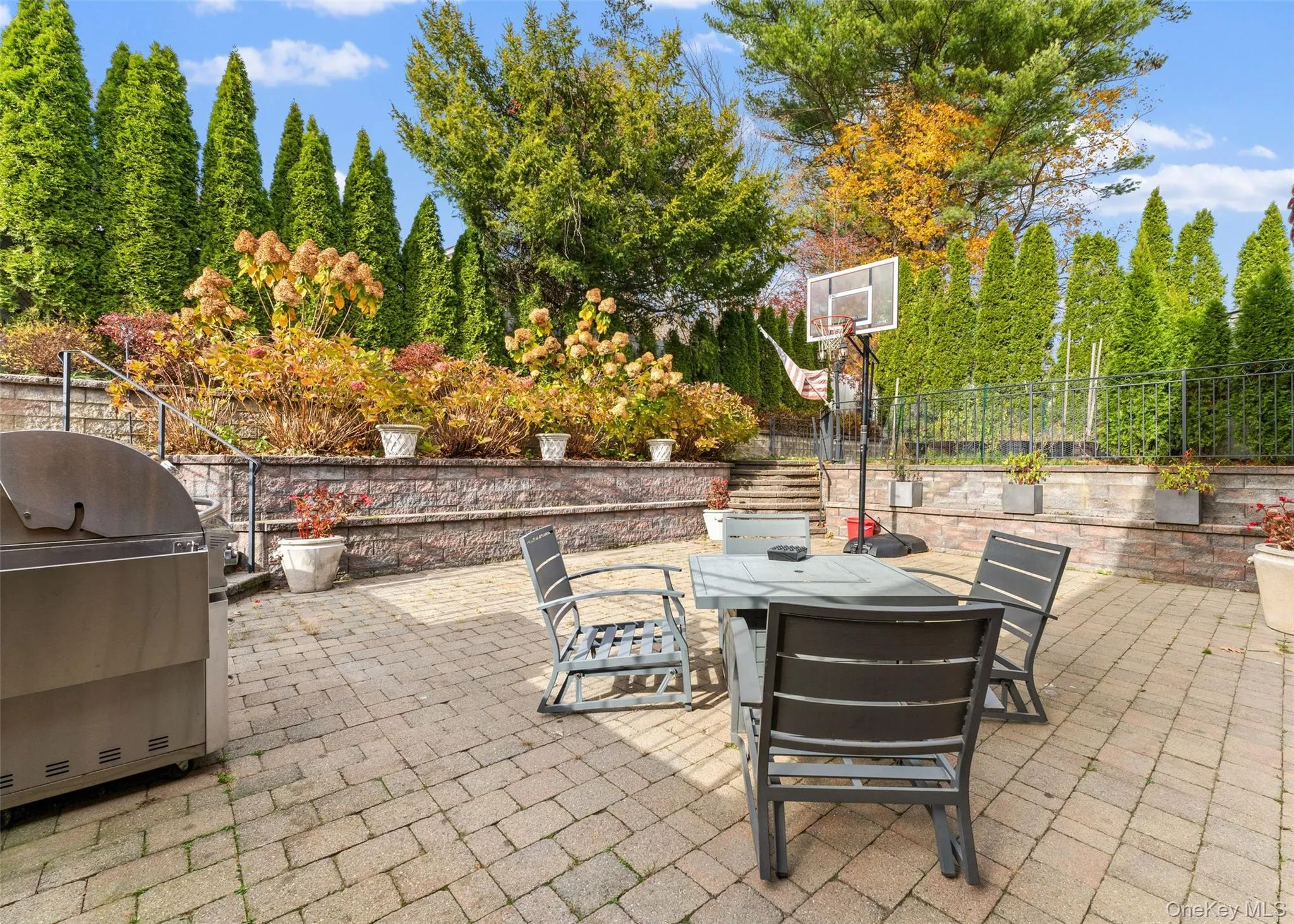 Expansive patio with firepit Expansive patio with firepit