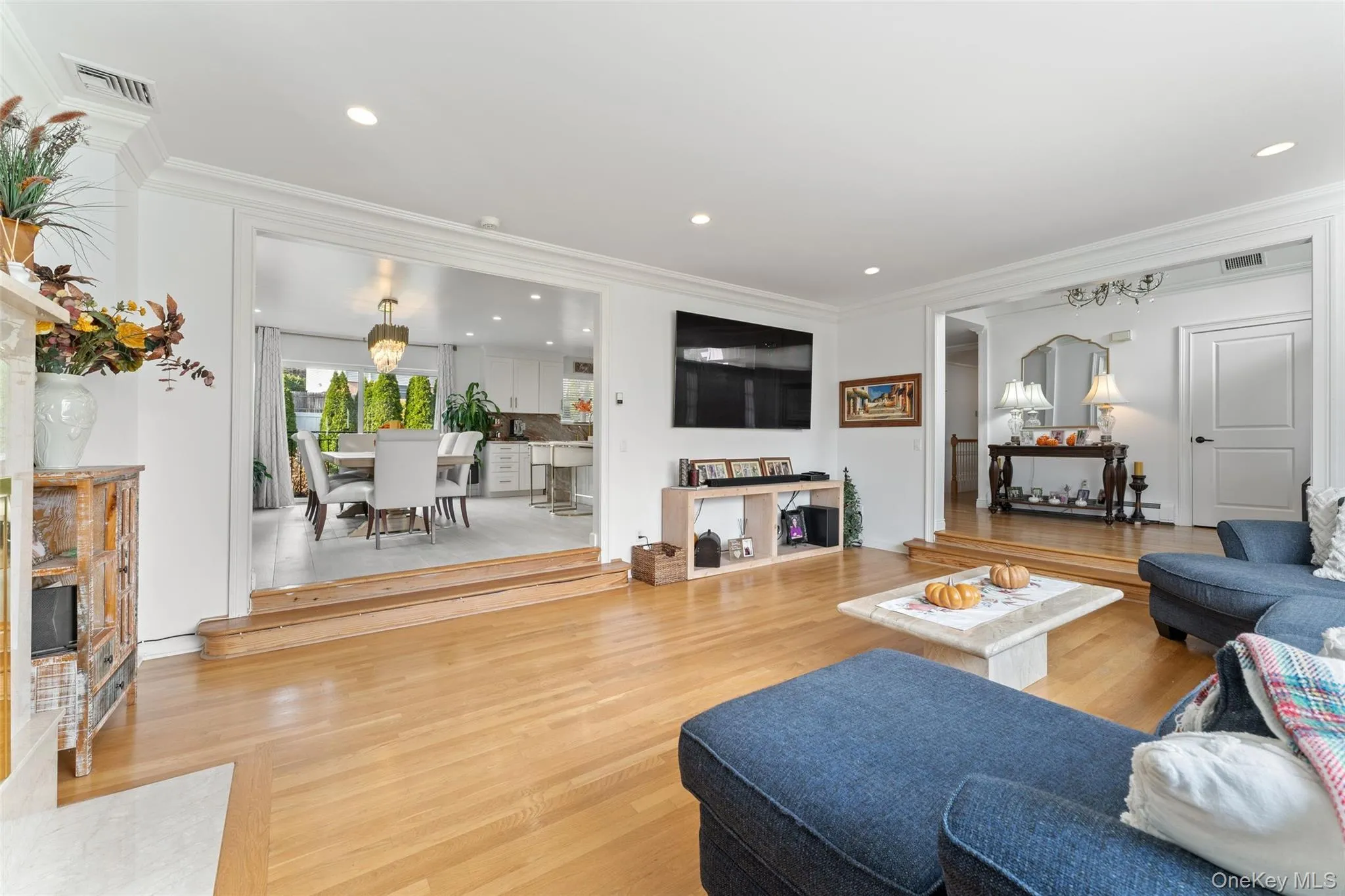 Living room that opens to dining area Living room that opens to dining area