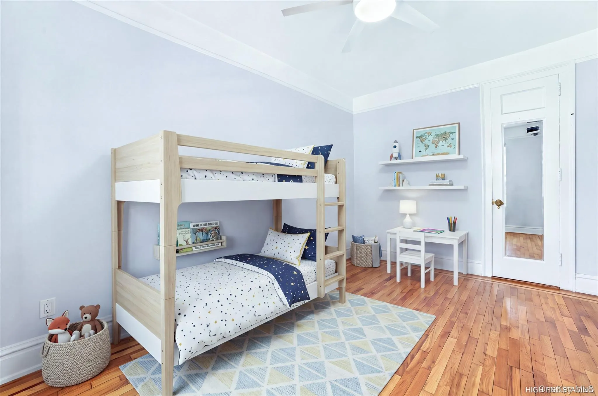 Virtually staged second bedroom as a kids room Virtually staged second bedroom as a kids room
