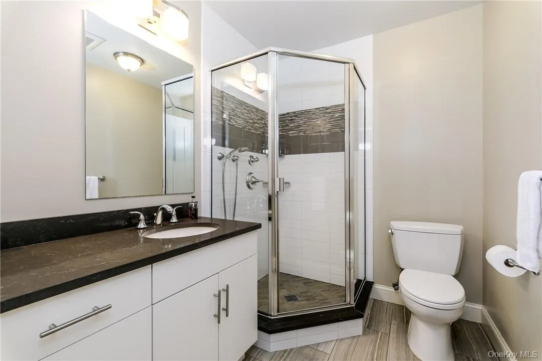 Renovated ensuite bath. Renovated ensuite bath.