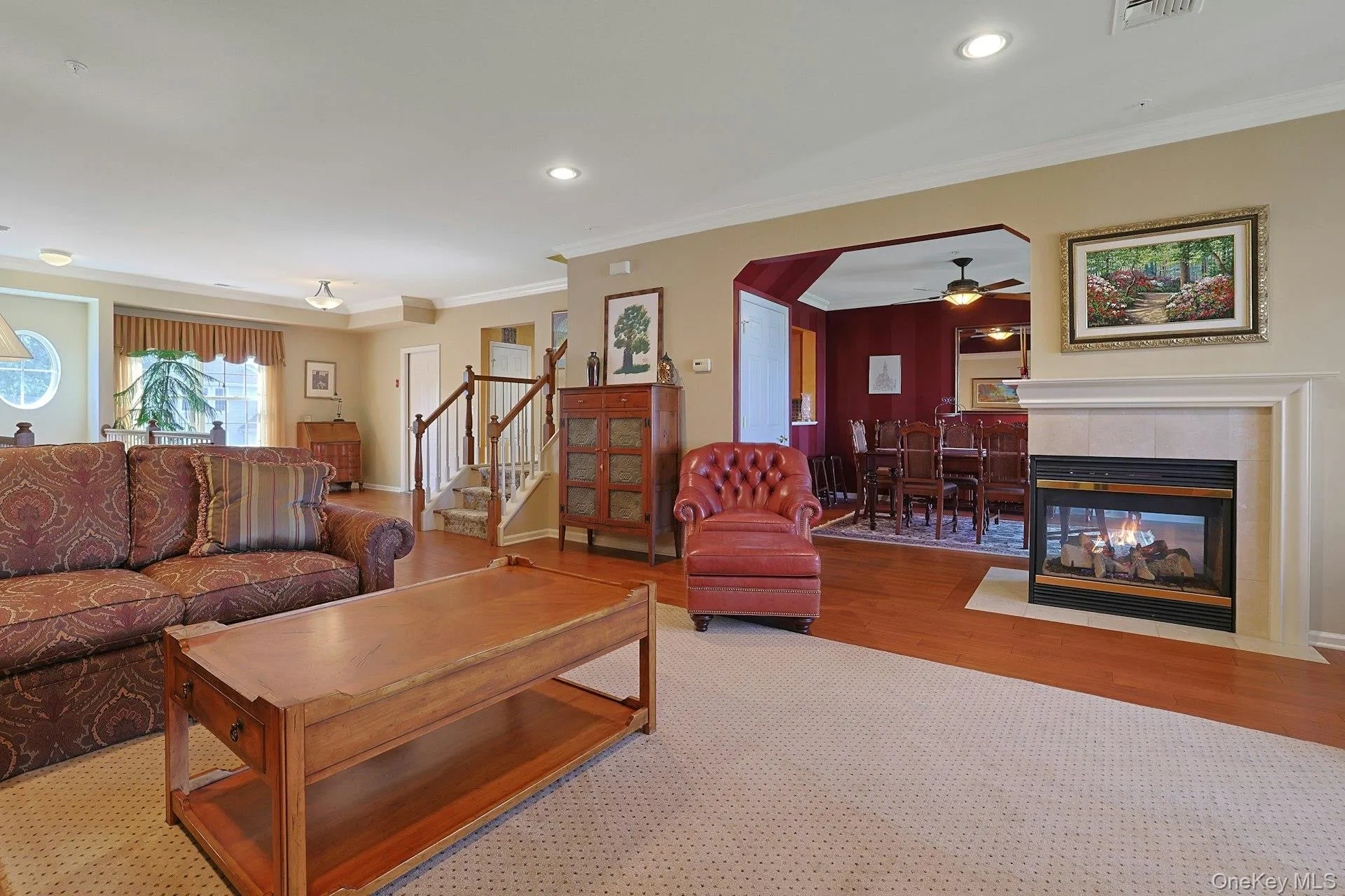 The living room opens to the dining room, creating an easy flow for entertaining. The living room opens to the dining room, creating an easy flow for entertaining.