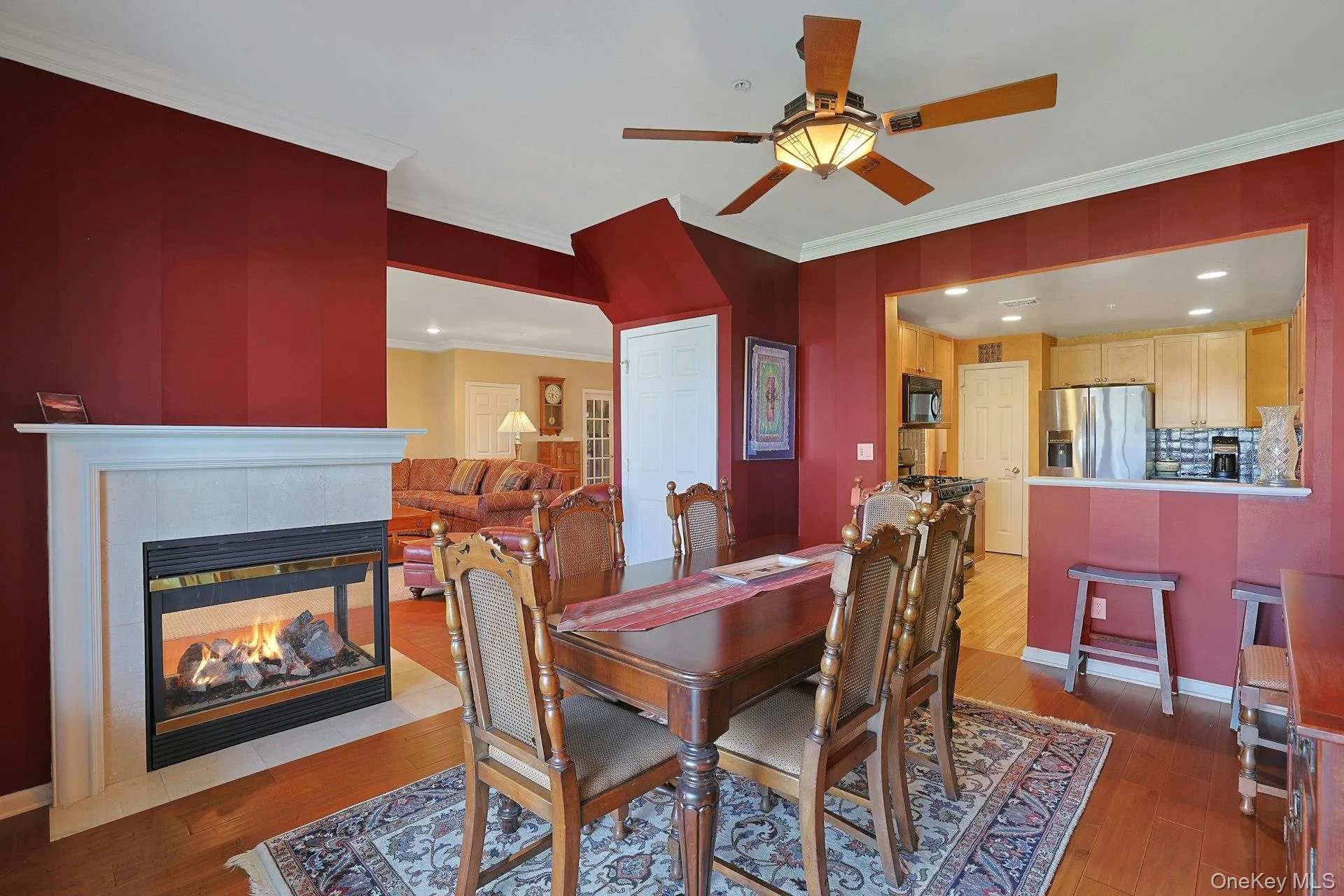 The dining room is conveniently located just off the kitchen, creating an easy flow for meals and entertaining. The dining room is conveniently located just off the kitchen, creating an easy flow for meals and entertaining.