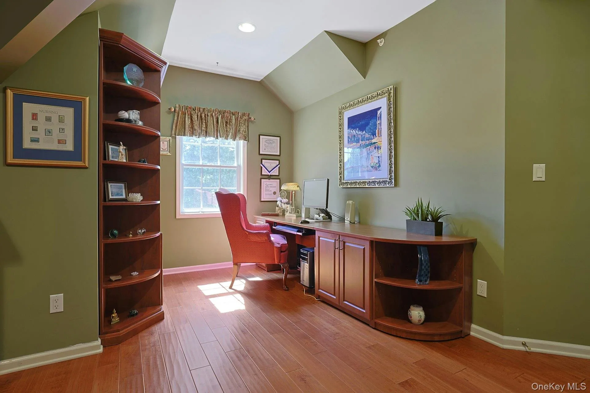 Desk and shelving make this space both practical and polished, perfect for working from home or keeping everyday essentials organized. Desk and shelving make this space both practical and polished, perfect for working from home or keeping everyday essentials organized.