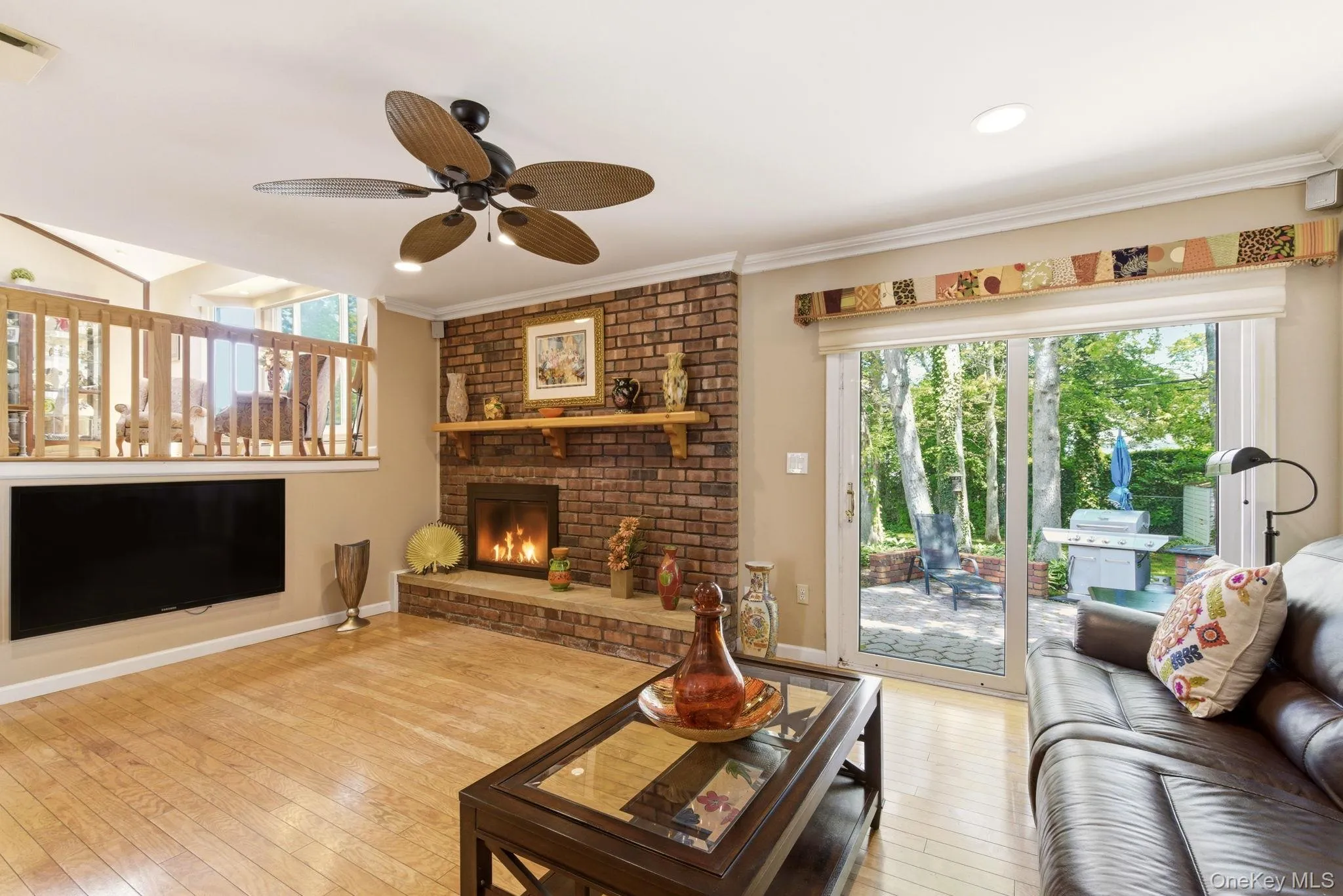 Wood Burning Fireplace & Sliders to Backyard Wood Burning Fireplace & Sliders to Backyard
