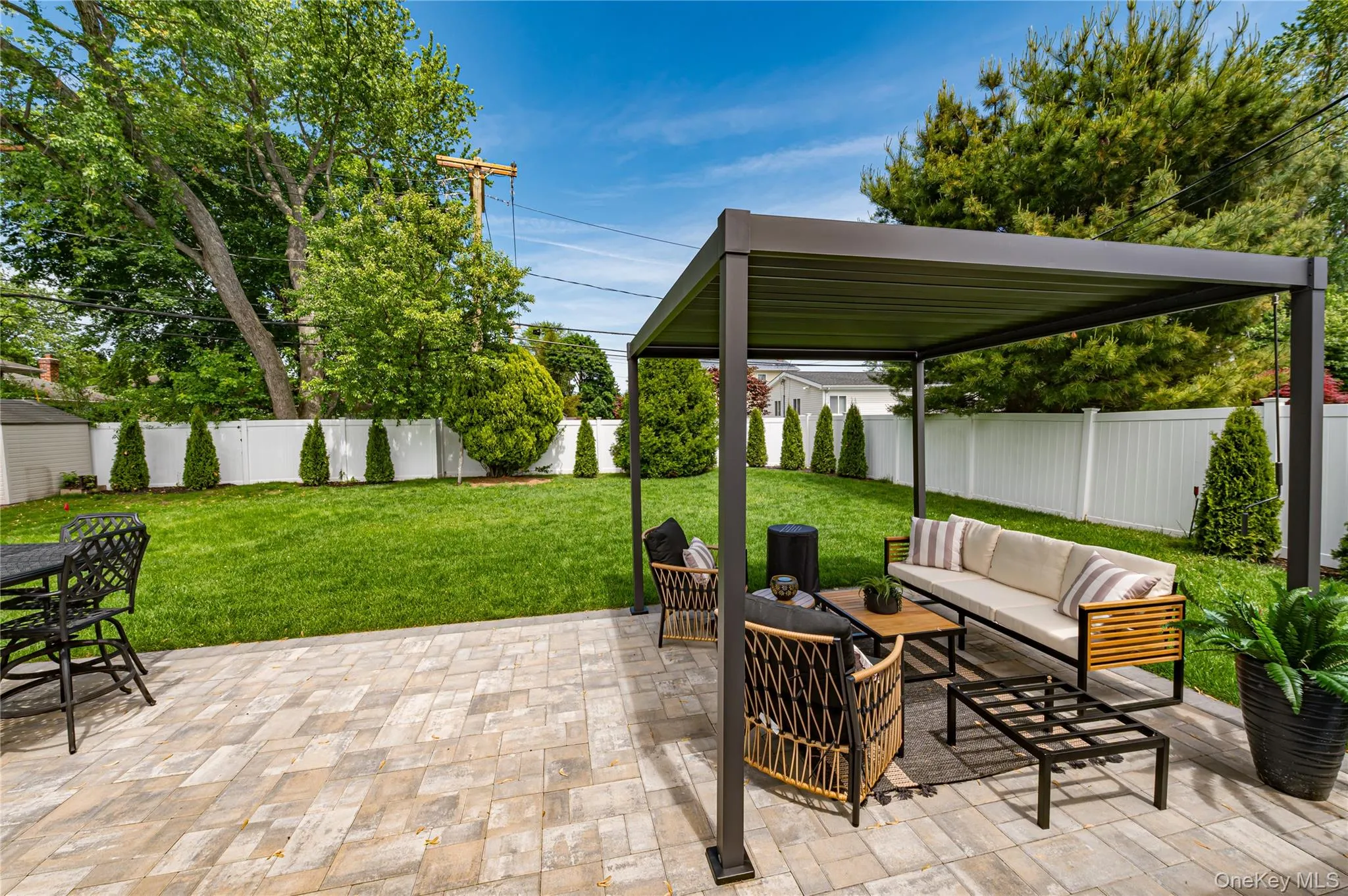 with new paver patio with new paver patio