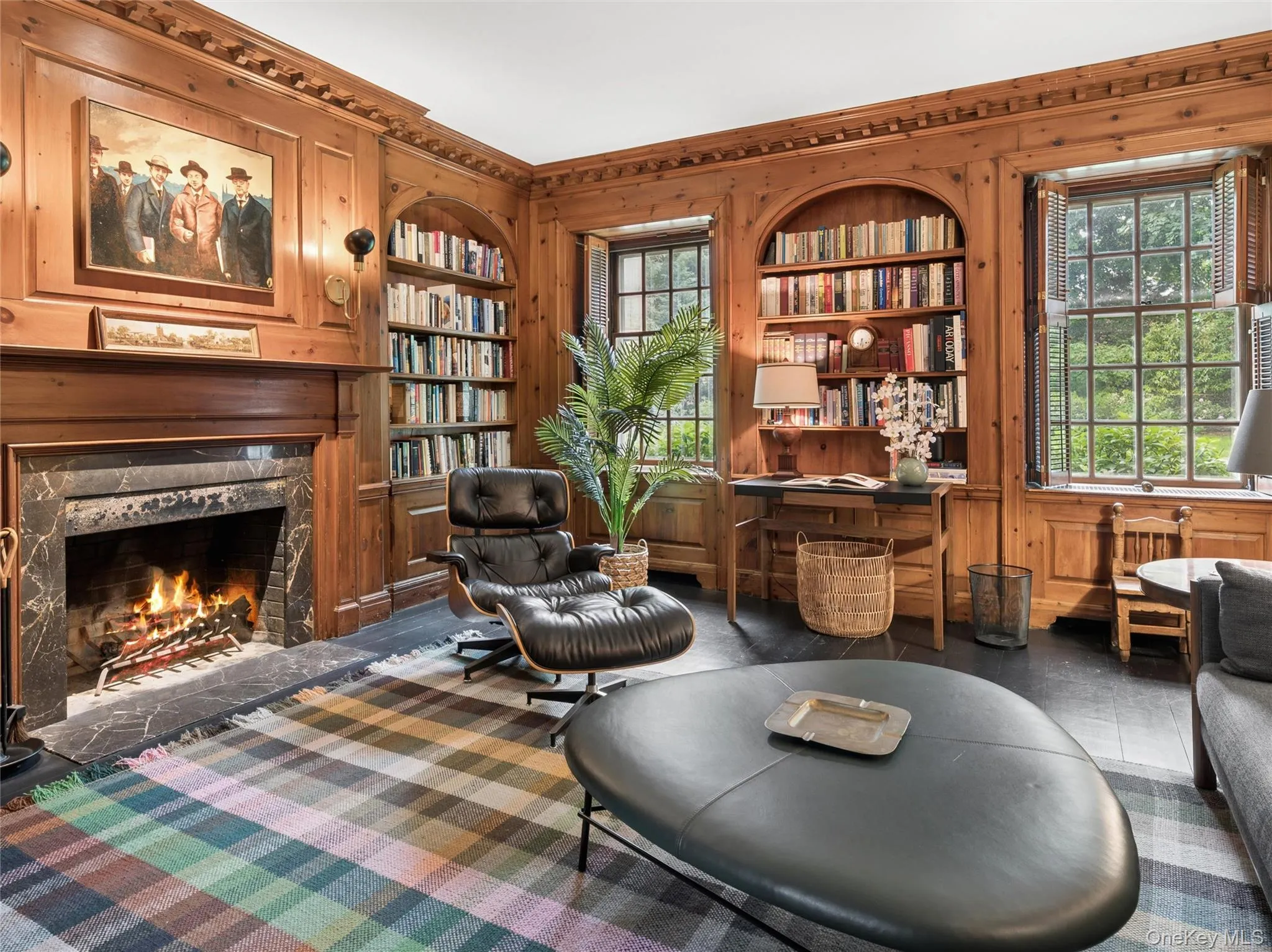 First floor paneled library First floor paneled library