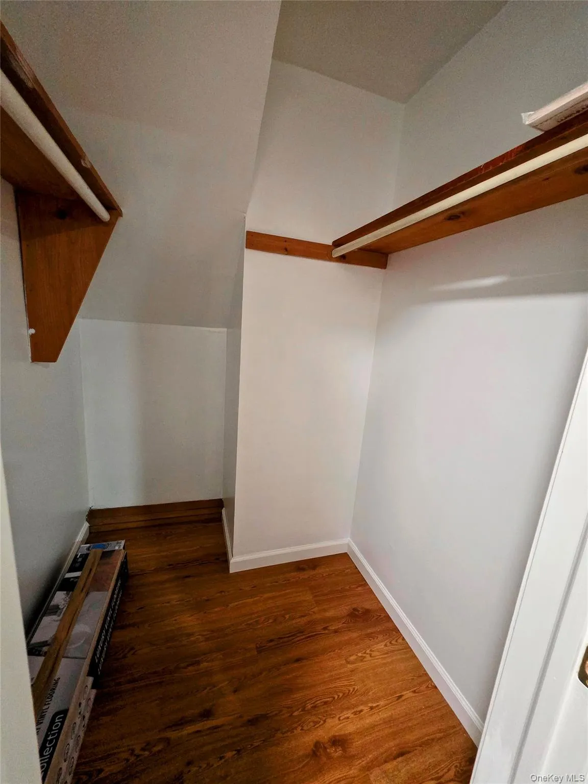 Walk-in closet in lower level for storage. Walk-in closet in lower level for storage.