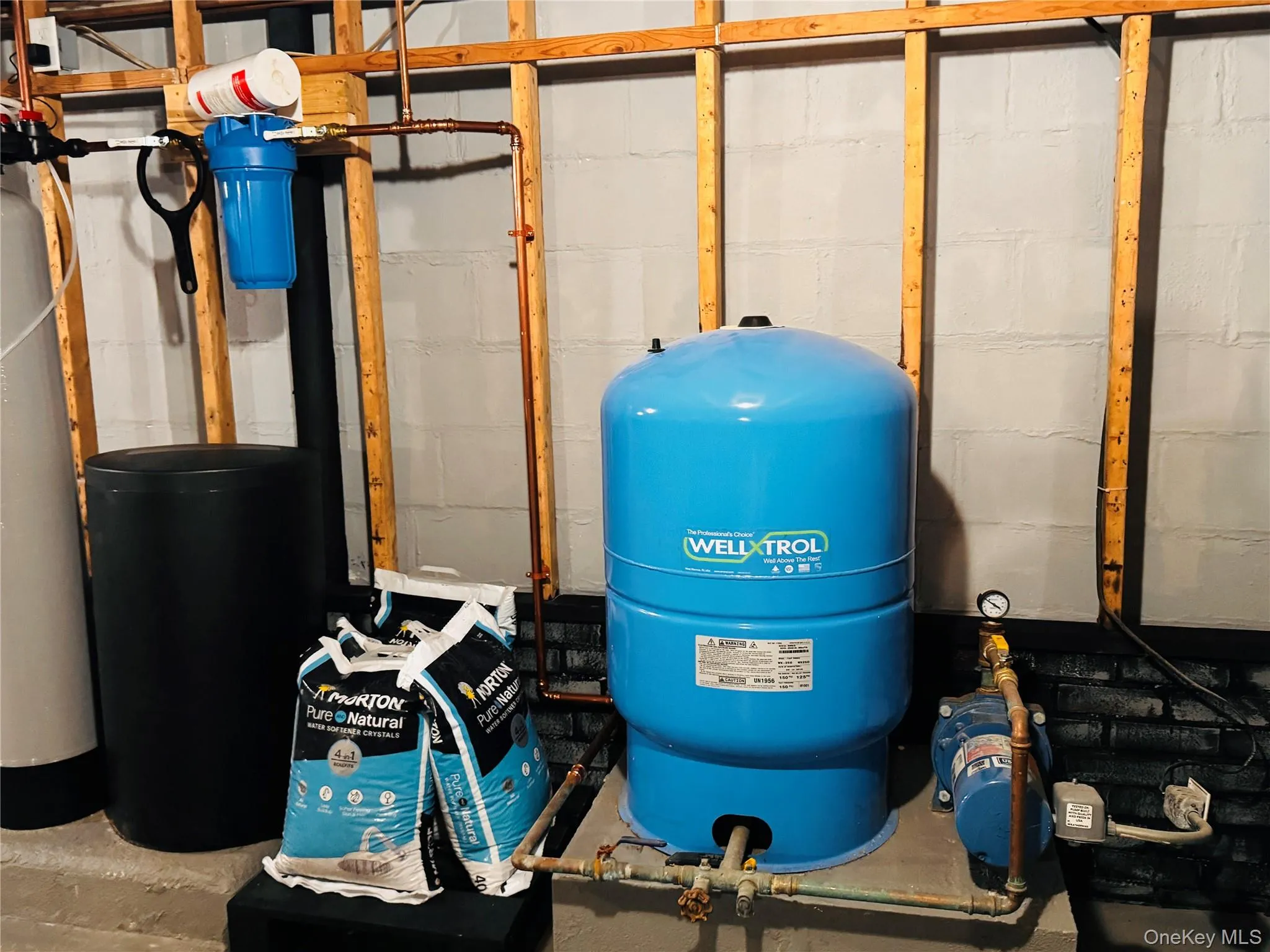 Basement Well tank and water softener. Basement Well tank and water softener.