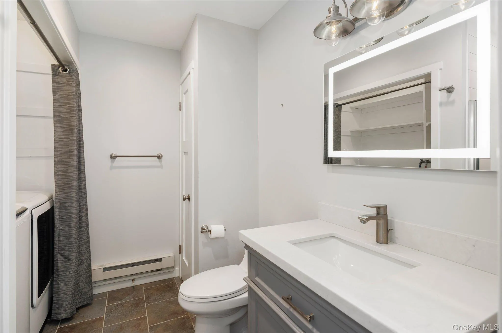 Hall Bath with Laundry Area Hall Bath with Laundry Area