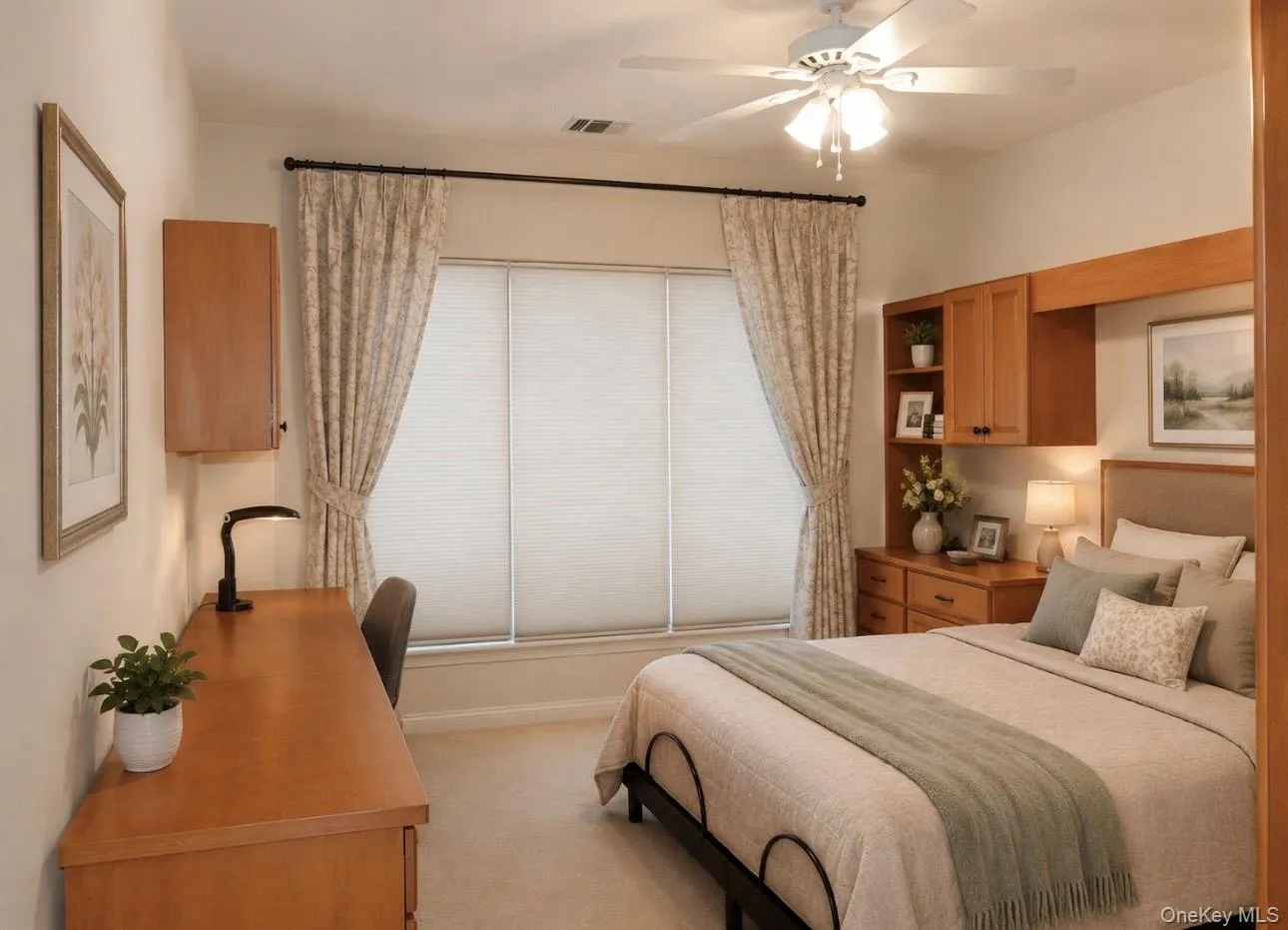 Large Primary En-Suite Bedroom featuring a large window, walk-in closet and full bath. Large Primary En-Suite Bedroom featuring a large window, walk-in closet and full bath.