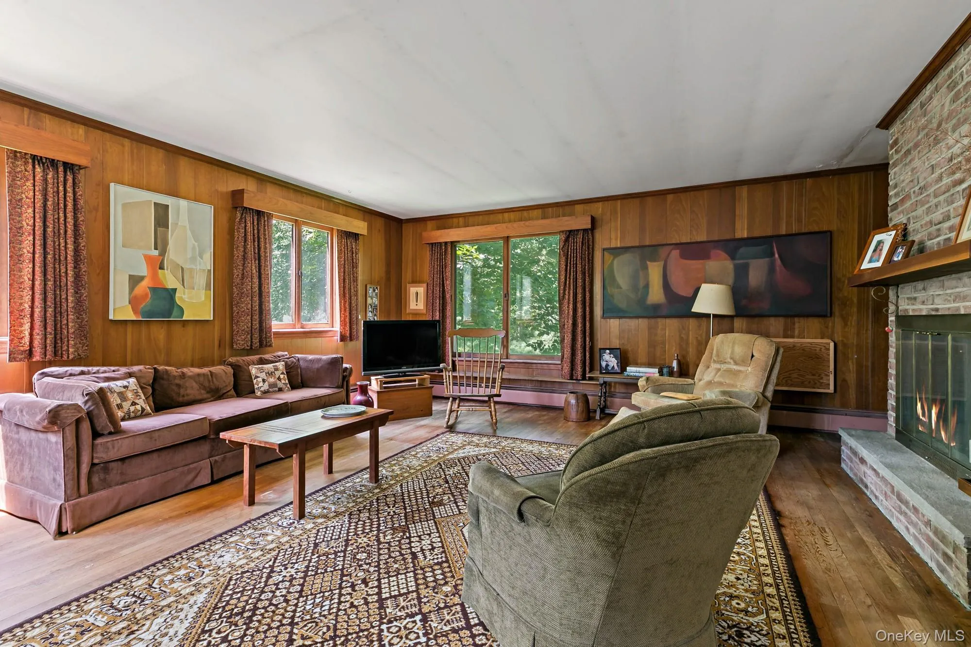 Mid century feel in this totally unique living room. Mid century feel in this totally unique living room.
