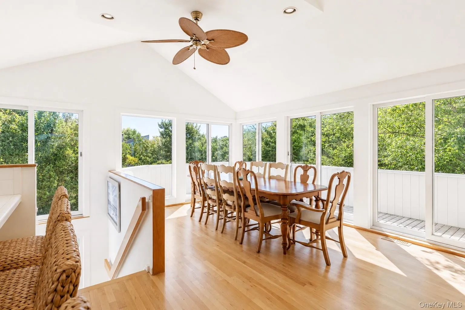 Dining Area with sliding glass doors surrounding Dining Area with sliding glass doors surrounding
