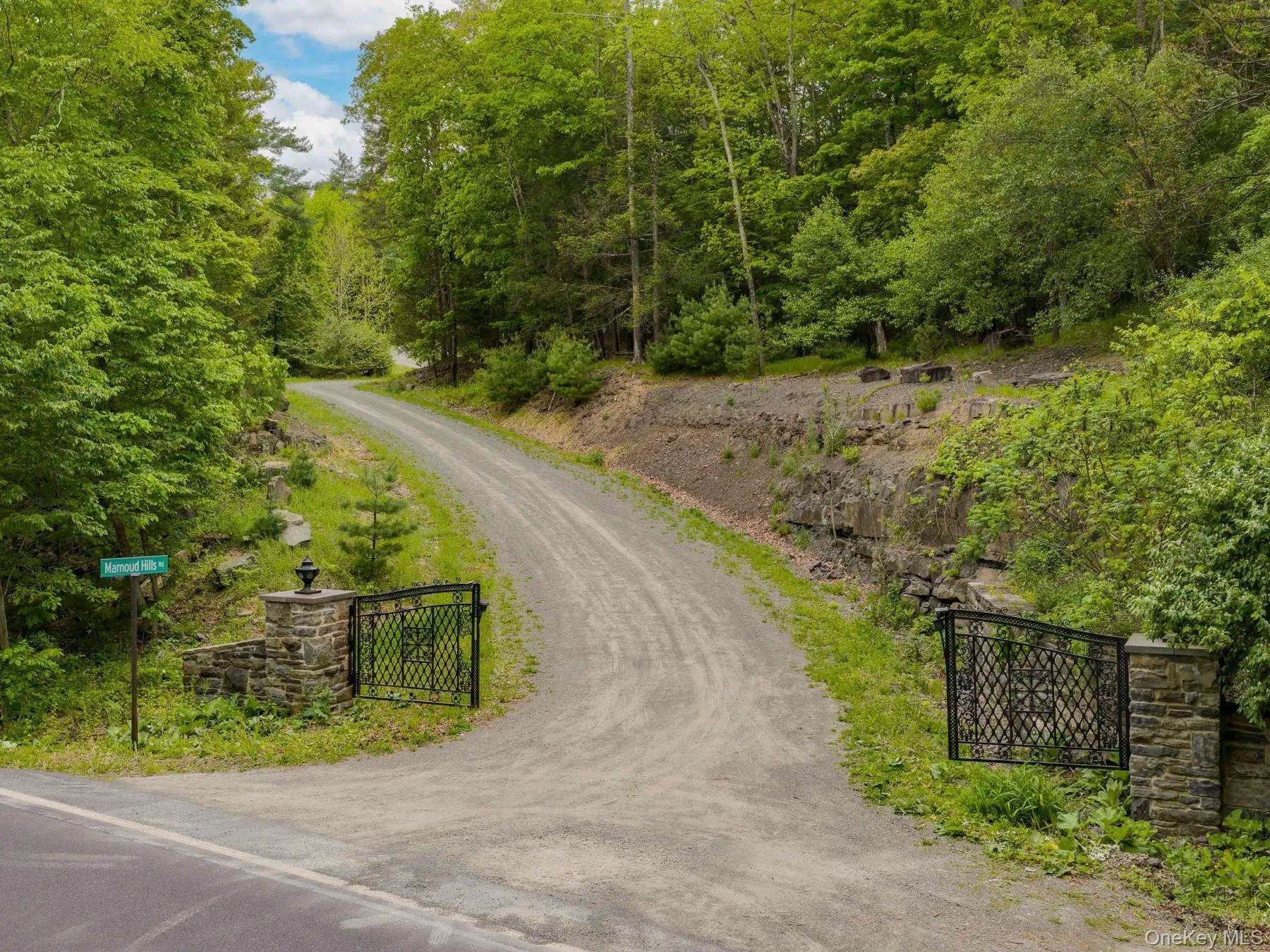 Stone pillars and wrought iron gates Stone pillars and wrought iron gates