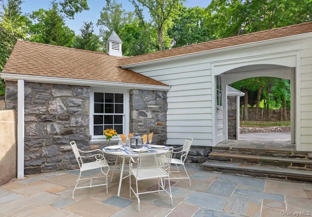 Private stone patio Private stone patio