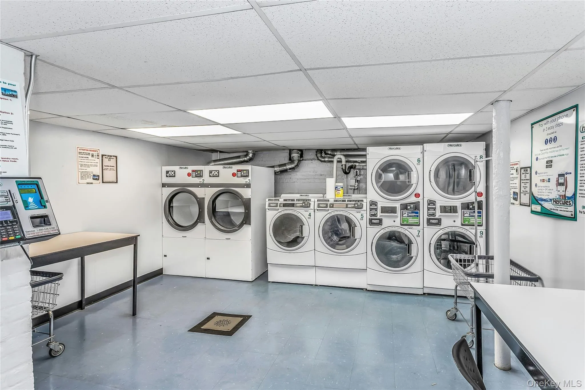 Laundry Room located just one level below with folding tables, rolling racks, and plenty of machines Laundry Room located just one level below with folding tables, rolling racks, and plenty of machines