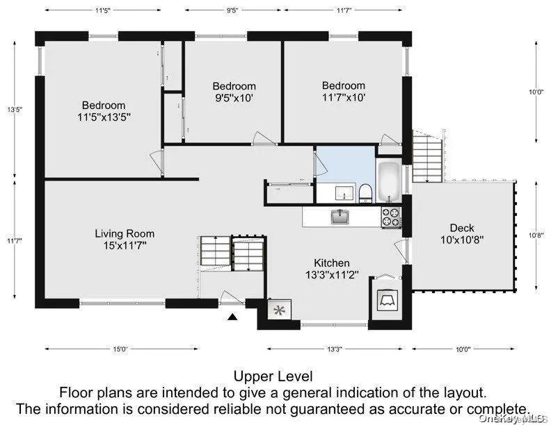 Upper level floor plan Upper level floor plan