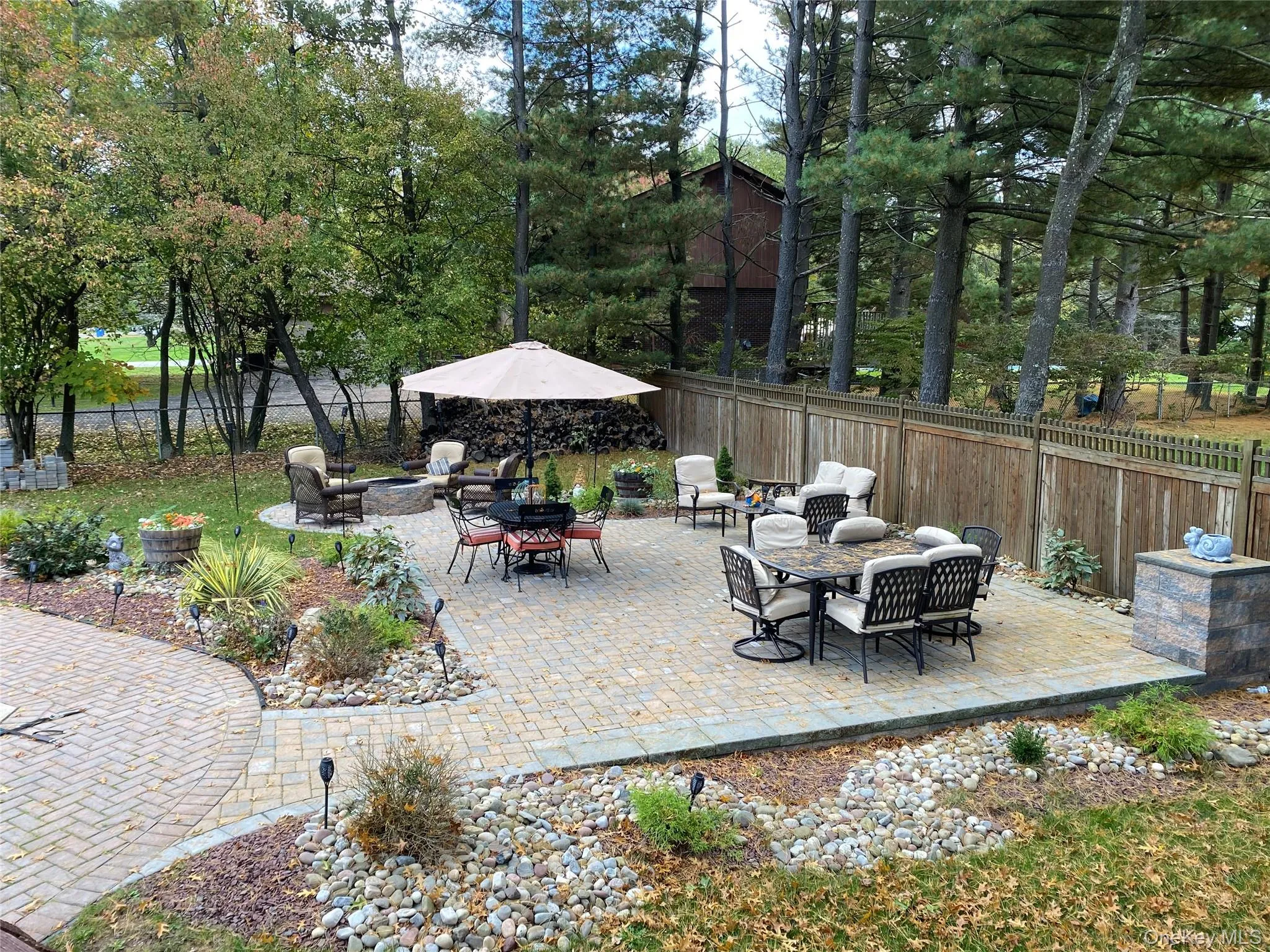 View of patio from upper deck View of patio from upper deck