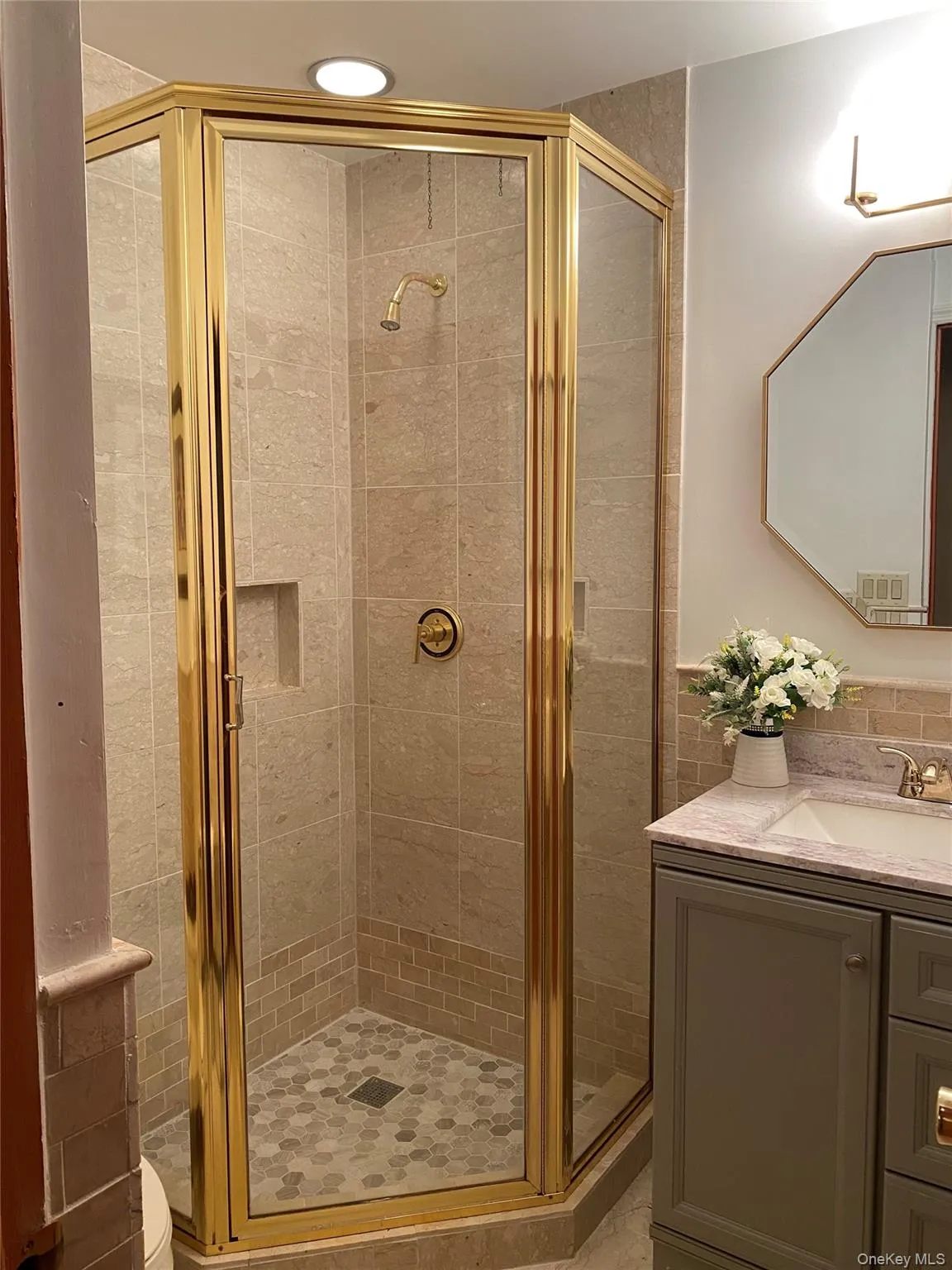 Second bathroom with vanity and walk in shower Second bathroom with vanity and walk in shower