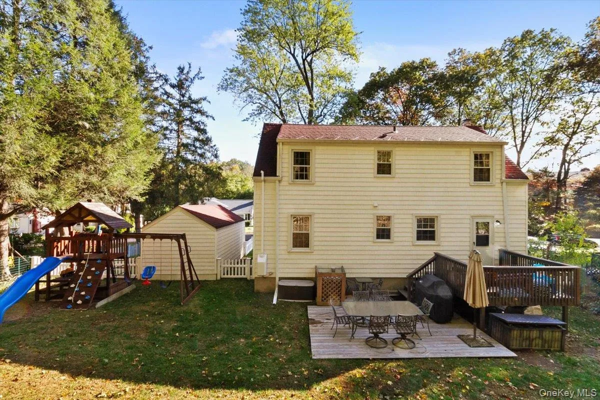 The rear yard is entirely fenced in. The rear yard is entirely fenced in.