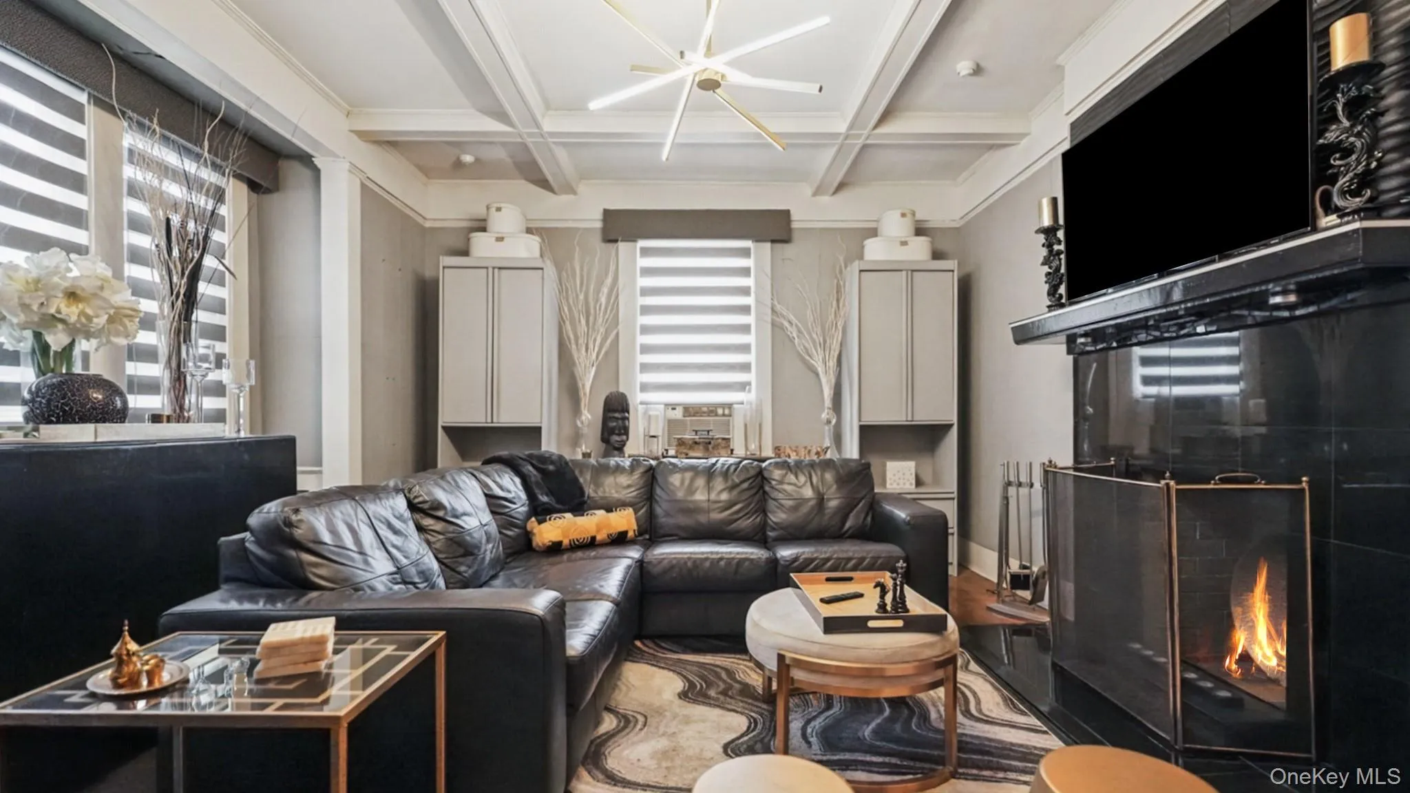 Living room with gorgeous tray ceilings Living room with gorgeous tray ceilings