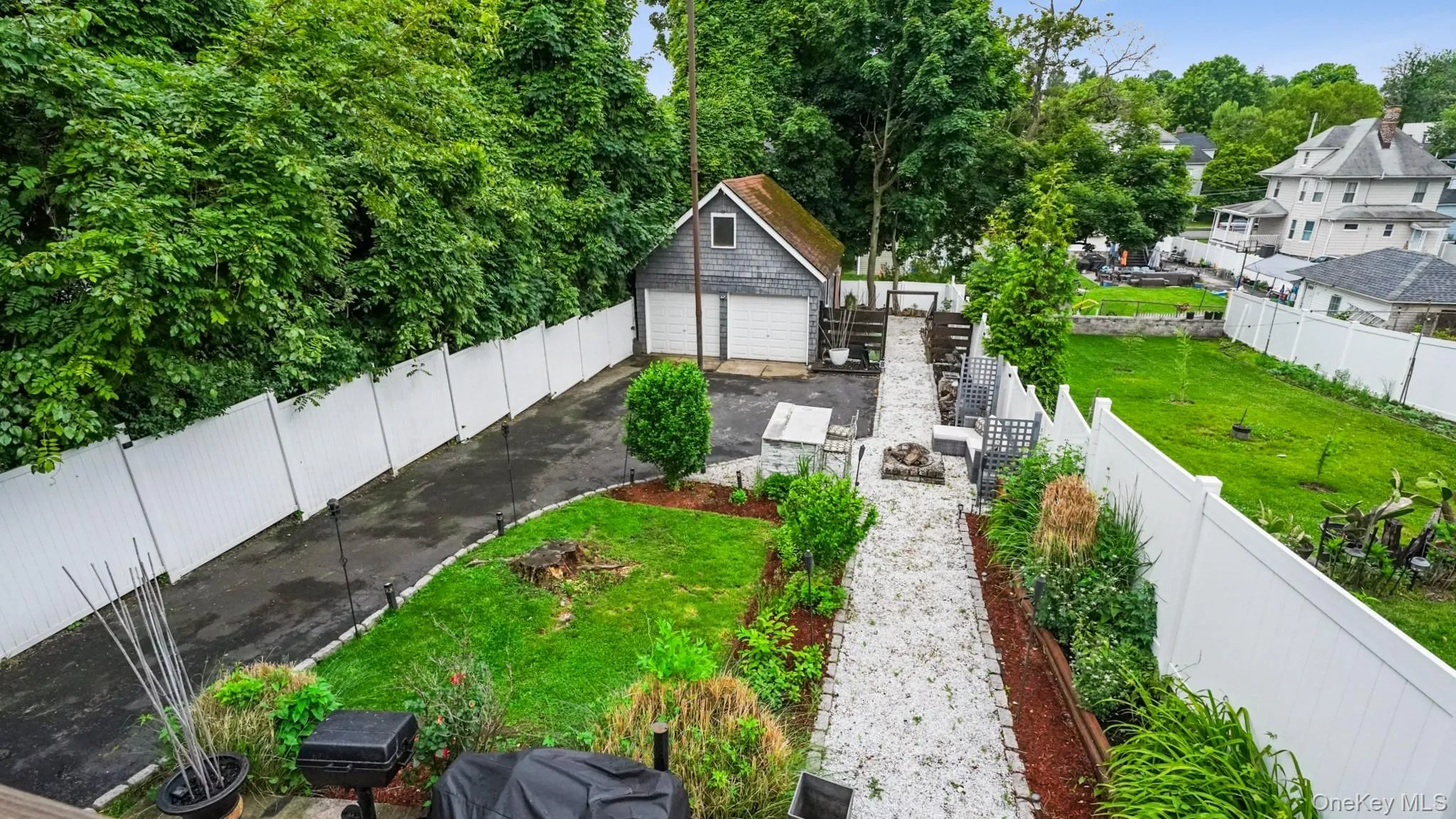 Aerial view of backyard oasis Aerial view of backyard oasis