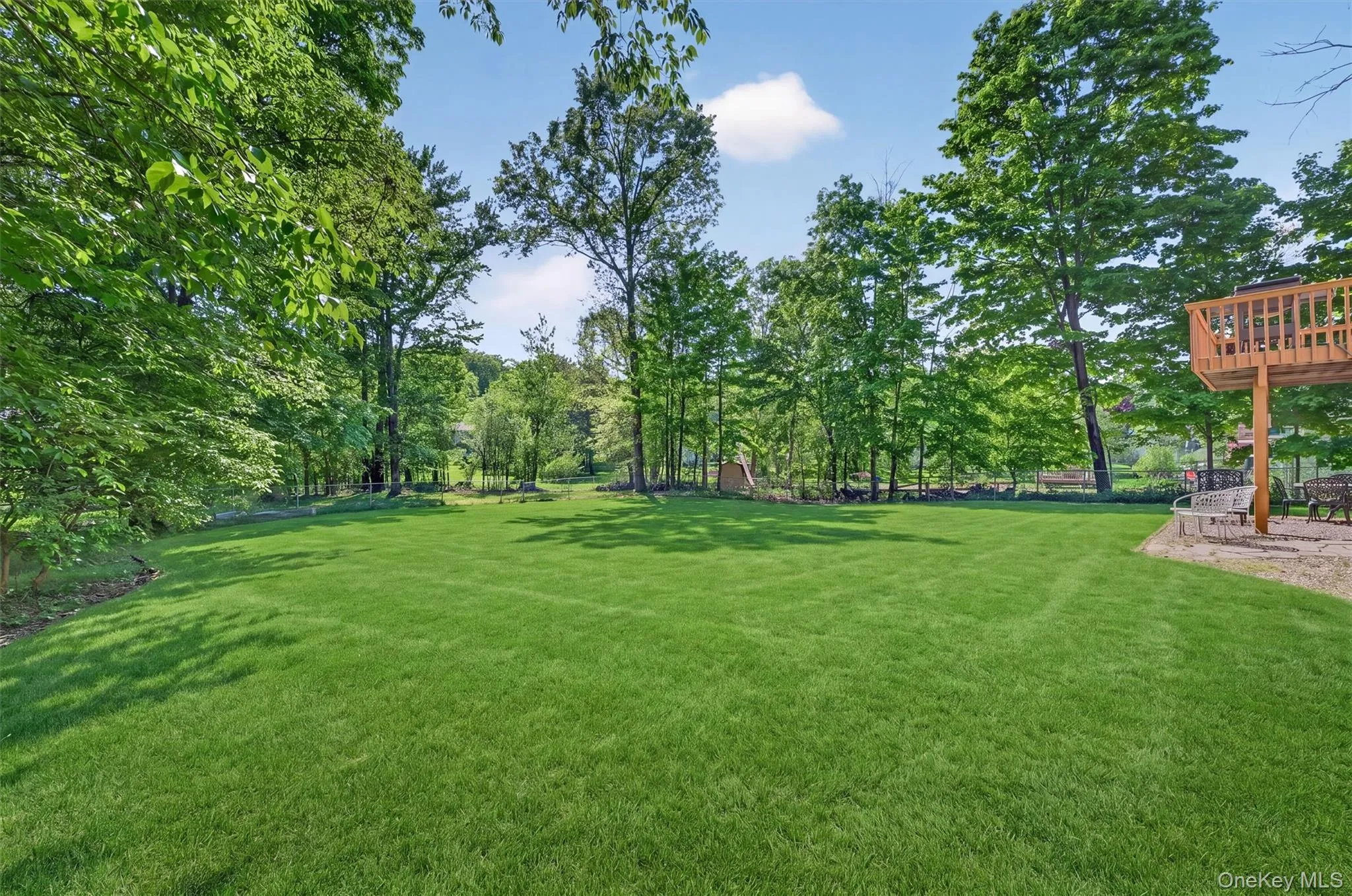 At the very end of the property is a tiny stream. At the very end of the property is a tiny stream.